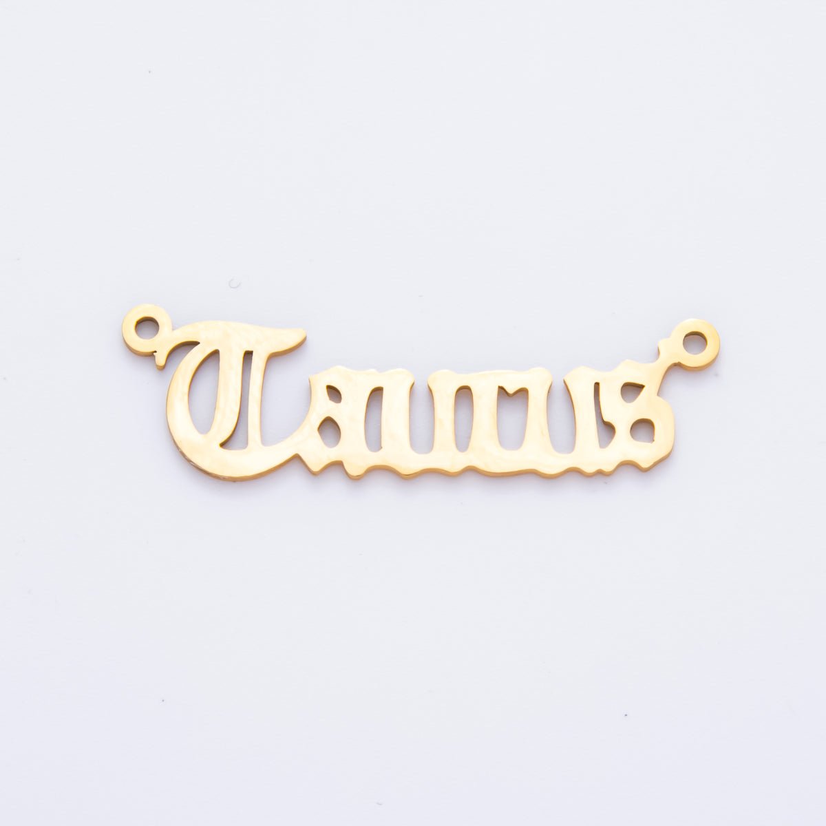Stainless Steel 33mm Old English Font Astrology Zodiac Charm Connector | A - 1340 A - 1345 - DLUXCA