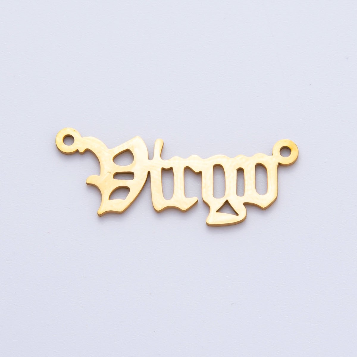Stainless Steel 33mm Old English Font Astrology Zodiac Charm Connector | A - 1340 A - 1345 - DLUXCA