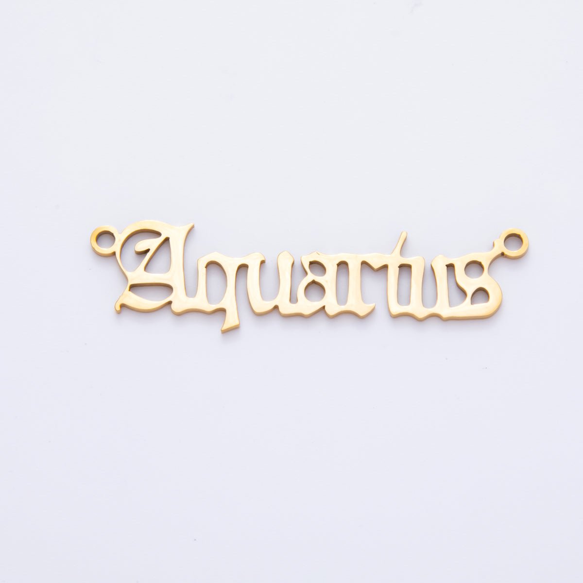 Stainless Steel 33mm Old English Font Astrology Zodiac Charm Connector | A - 1340 A - 1345 - DLUXCA