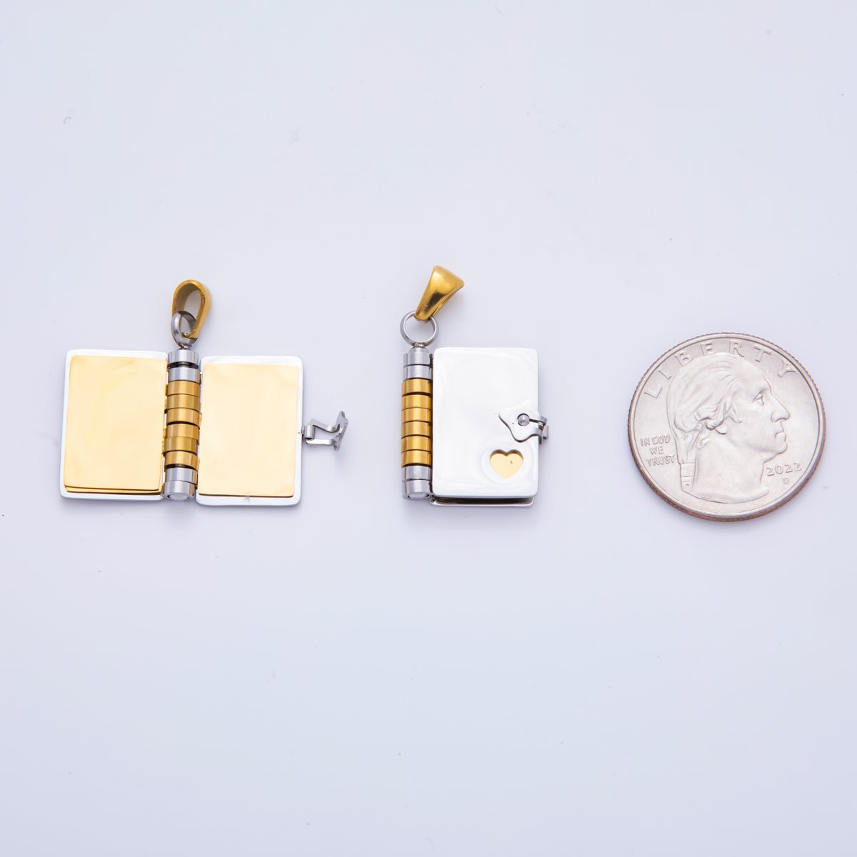 Stainless Steel 34.5mm Diary Open - Book Charm | P - 742 P - 744 - DLUXCA