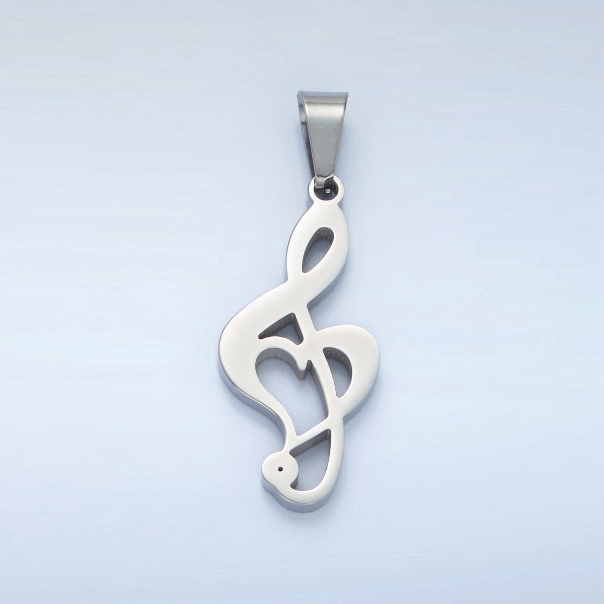 Stainless Steel 35mm Treble Clef Musical Note Pendant in Gold & Silver | P1478 - DLUXCA