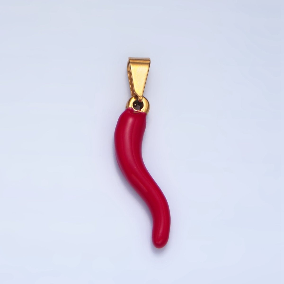 Stainless Steel 36mm Red Enamel Chili Charm | P1484 - DLUXCA