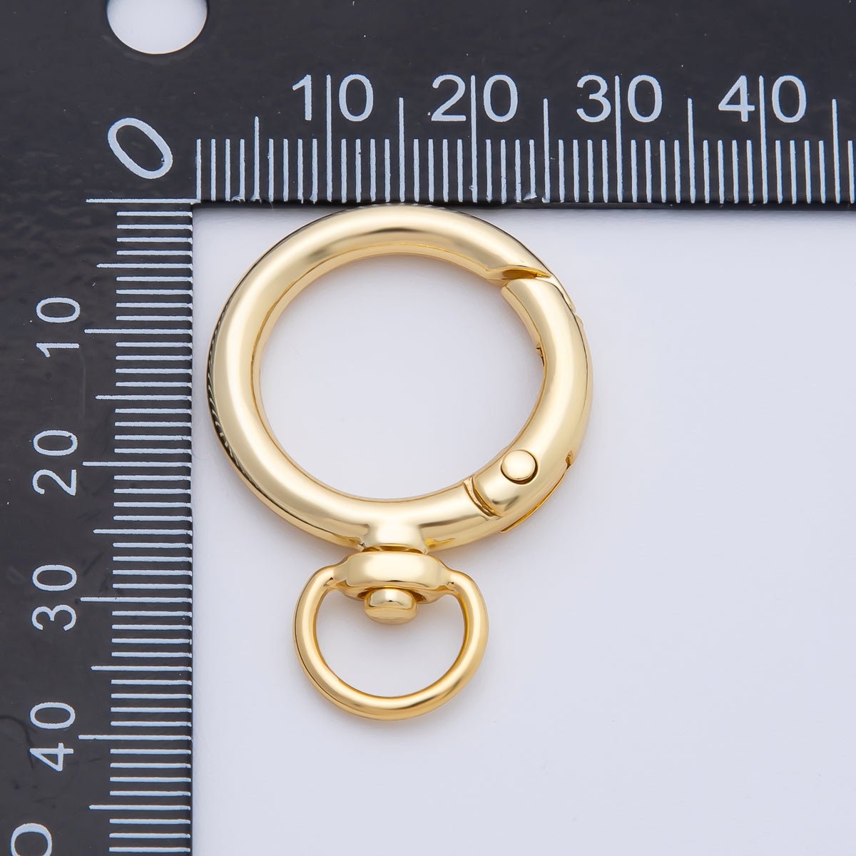 Stainless Steel 38mm Round Push Gate Clasp Open Loop Closure Finding | Z1413 - DLUXCA