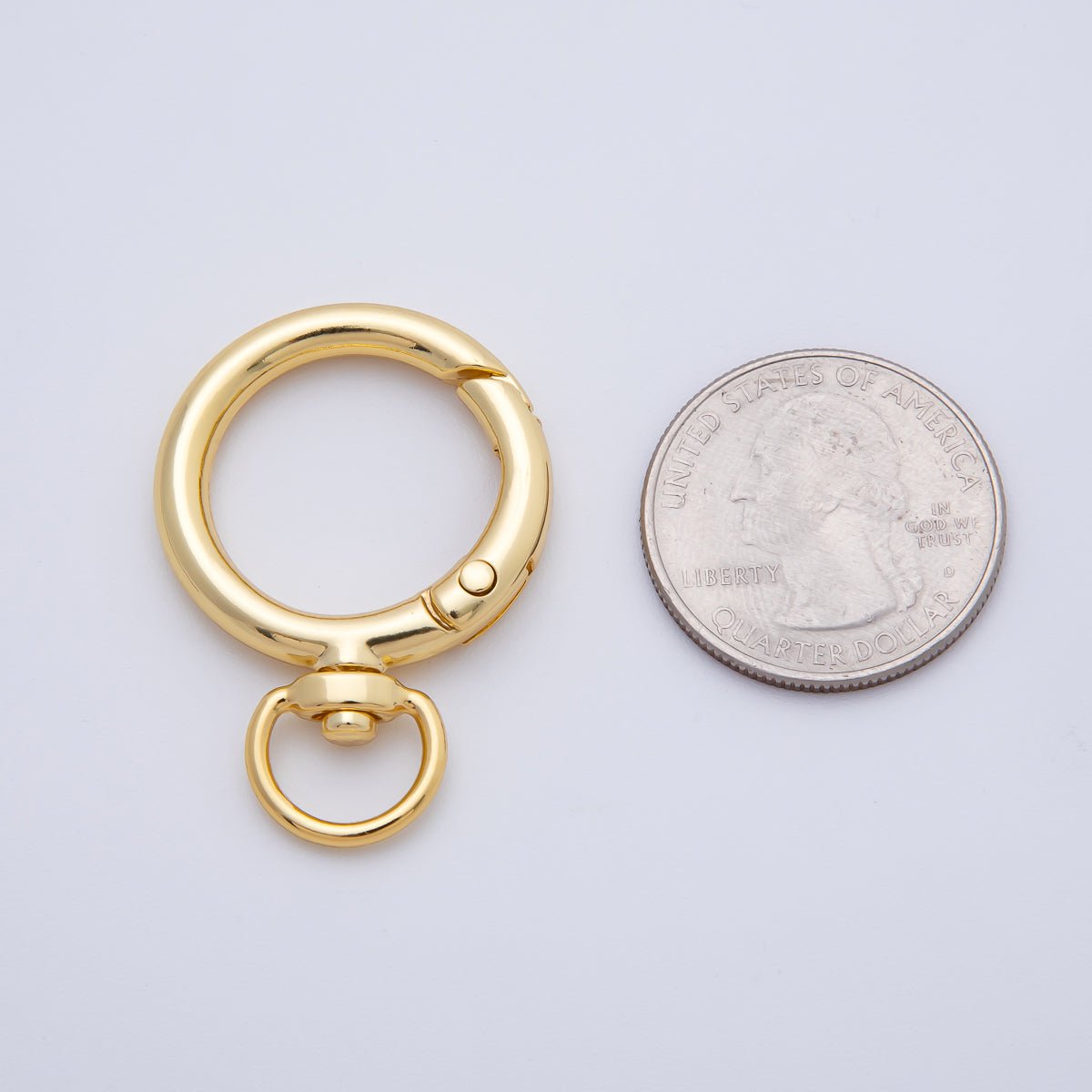 Stainless Steel 38mm Round Push Gate Clasp Open Loop Closure Finding | Z1413 - DLUXCA