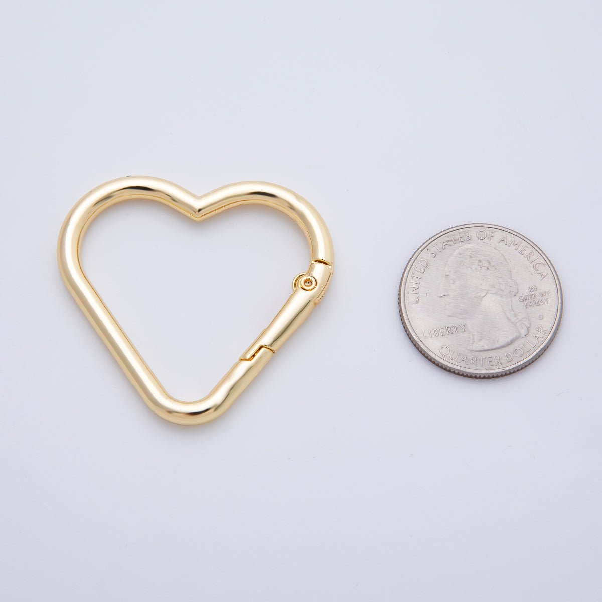 Stainless Steel 39.5mm Heart - Shaped Push Gate Clasp Closure Finding | Z1415 - DLUXCA
