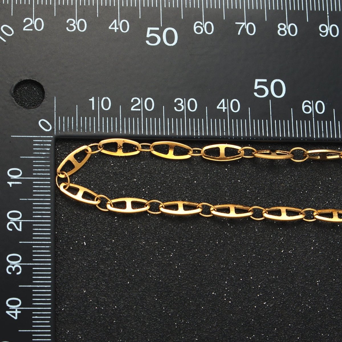 Stainless Steel 3.9mm Anchor Chain 19.7 Inch Necklace, Gold or Silver Tone | WA - 2592, WA - 2593 - DLUXCA