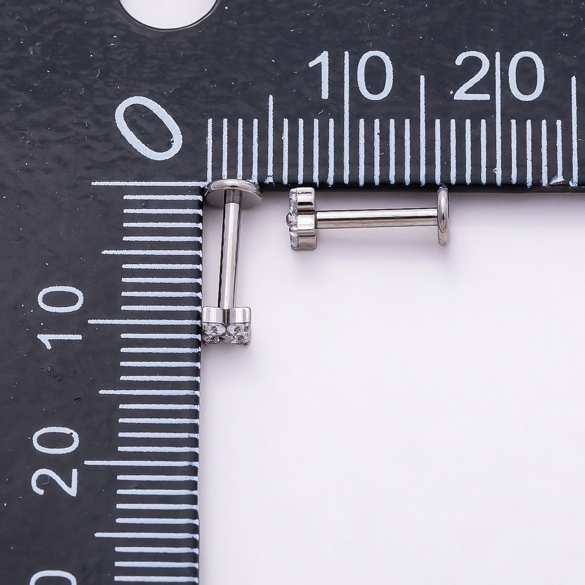 Stainless Steel 3mm Clear CZ Flower Single Cartilage Piercing Flat Back Stud | Findings-00204 - DLUXCA