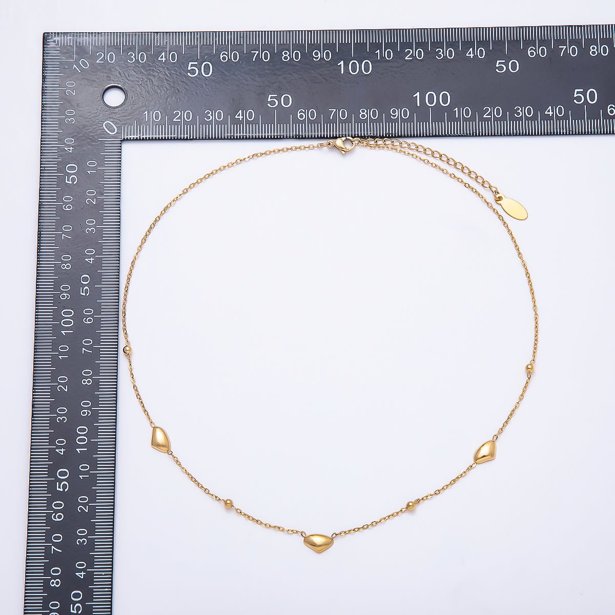 Stainless Steel 3mm Minimalist Molten Pebble Cable Chain 16 Inch Necklace | WA-00993 - DLUXCA