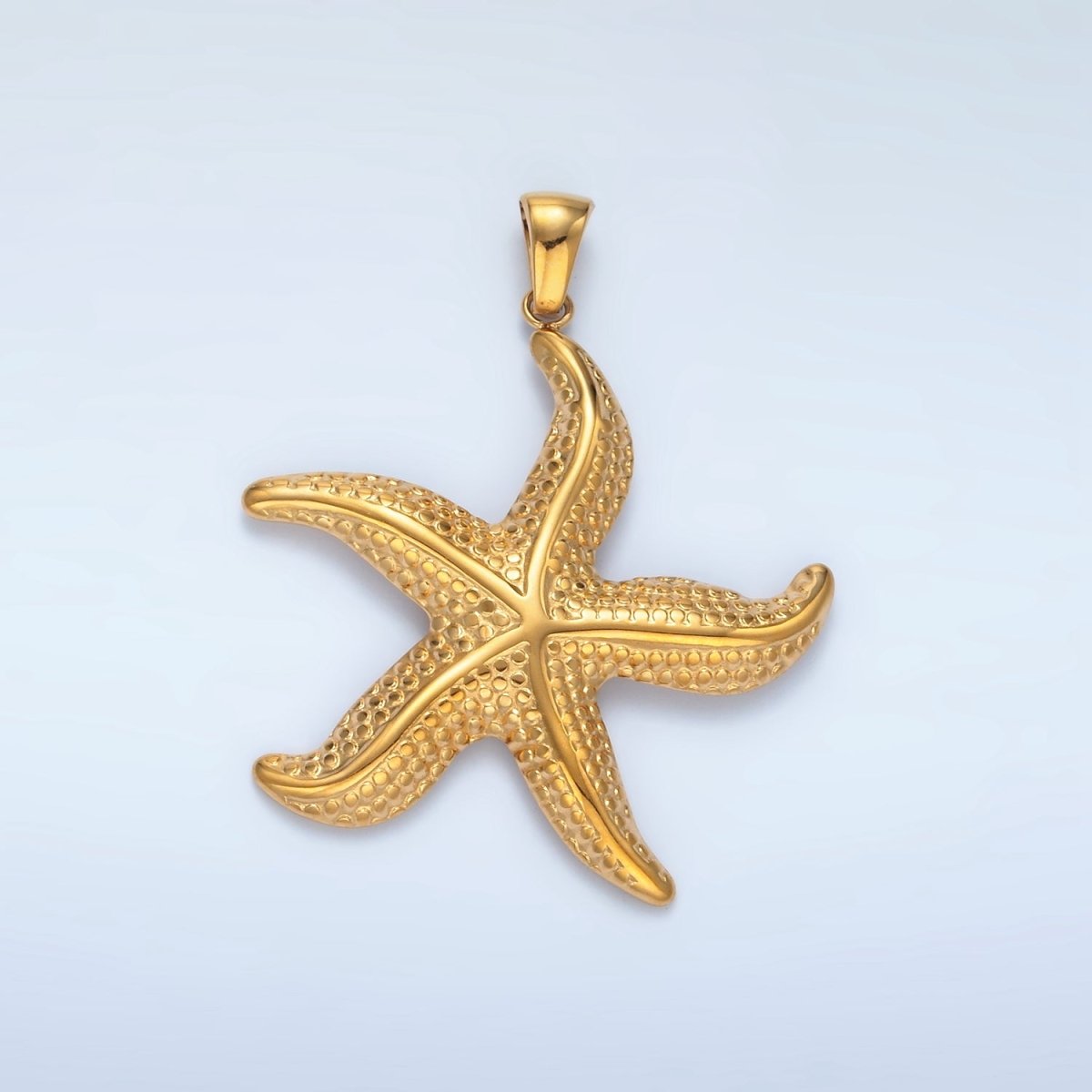 Stainless Steel 40mm Dotted Starfish Sea Ocean Pendant | P1488 - DLUXCA