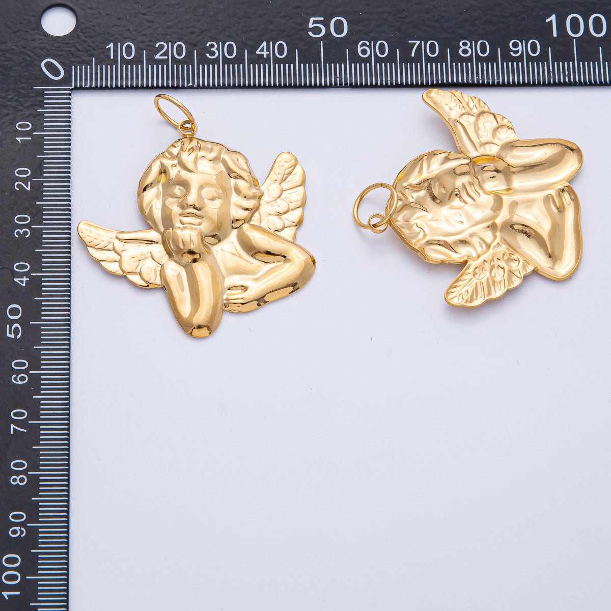 Stainless Steel 41.5mm Cherub Baby Angel Statement Charm | J906 - DLUXCA