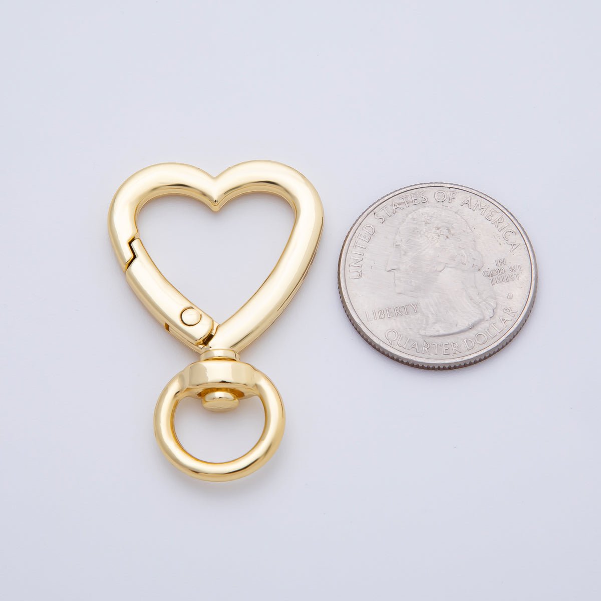 Stainless Steel 41mm Heart - Shaped Push Gate Clasp Open Loop Closure Finding | Z1414 - DLUXCA