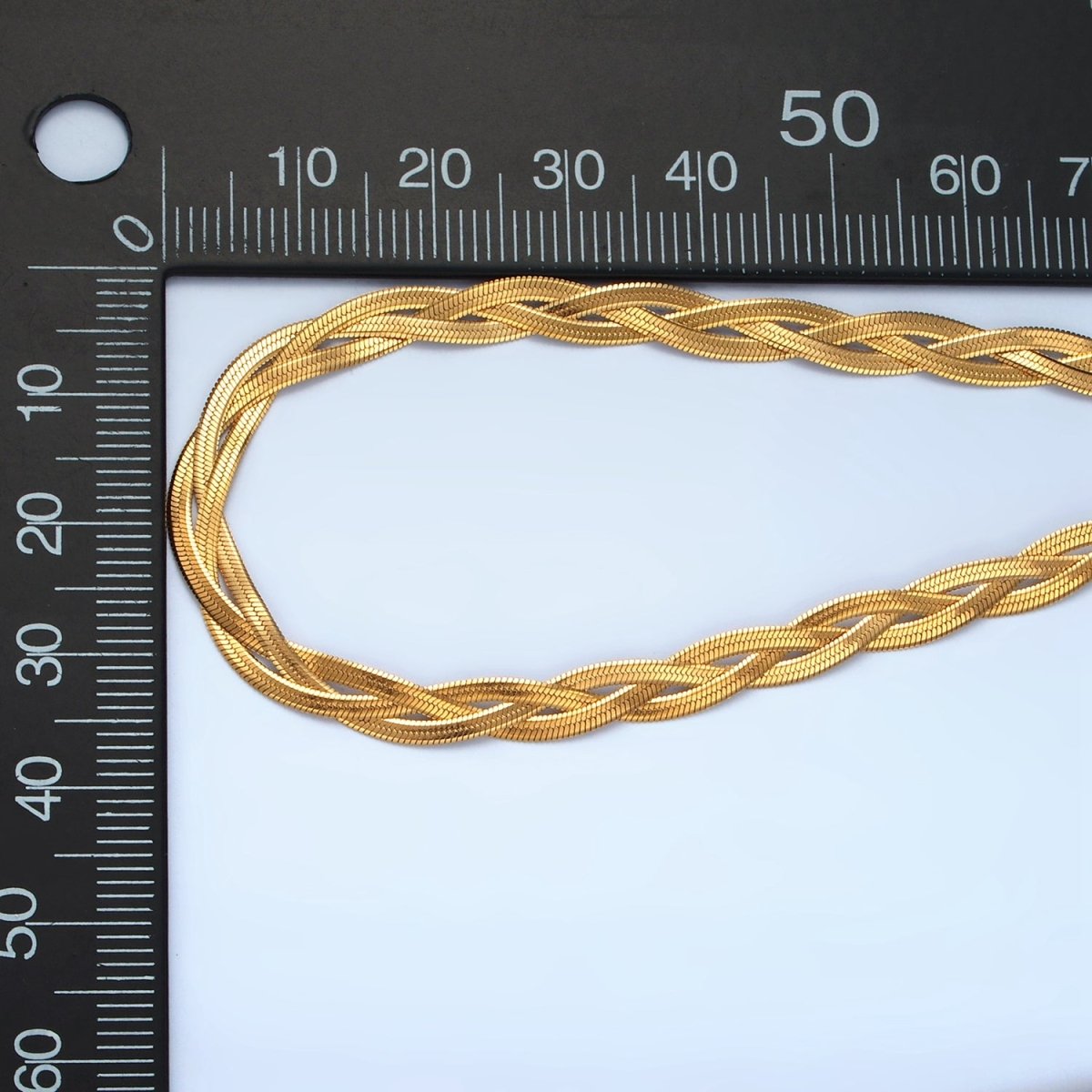 Stainless Steel 4mm Braided Herringbone Chains 17.9 Inch Necklace with Extender, Gold or Silver Tone | WA - 2616, WA - 2617 - DLUXCA