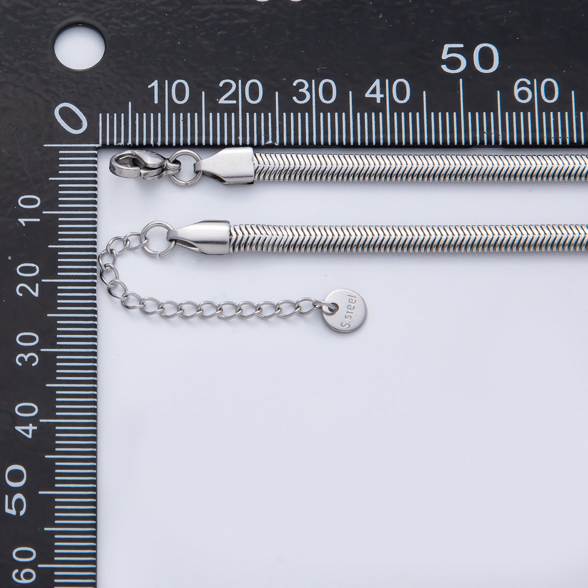 Stainless Steel 4mm Herringbone Snake Lariat Adjustable Chain 25 Inch Necklace in Gold & Silver | WA - 1402 WA - 1403 - DLUXCA