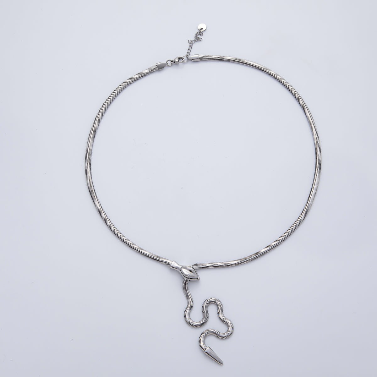Stainless Steel 4mm Herringbone Snake Lariat Adjustable Chain 25 Inch Necklace in Gold & Silver | WA - 1402 WA - 1403 - DLUXCA