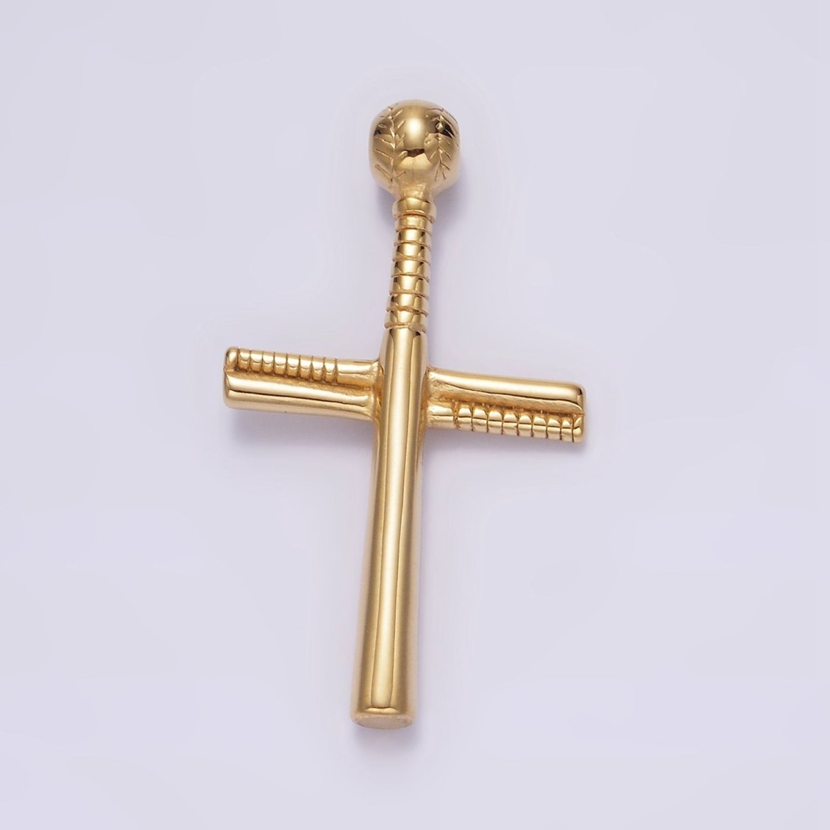 Stainless Steel 50.5mm Baseball - Themed Cross Pendant in Gold, Black, Silver | P - 732 P - 733 P - 737 - DLUXCA