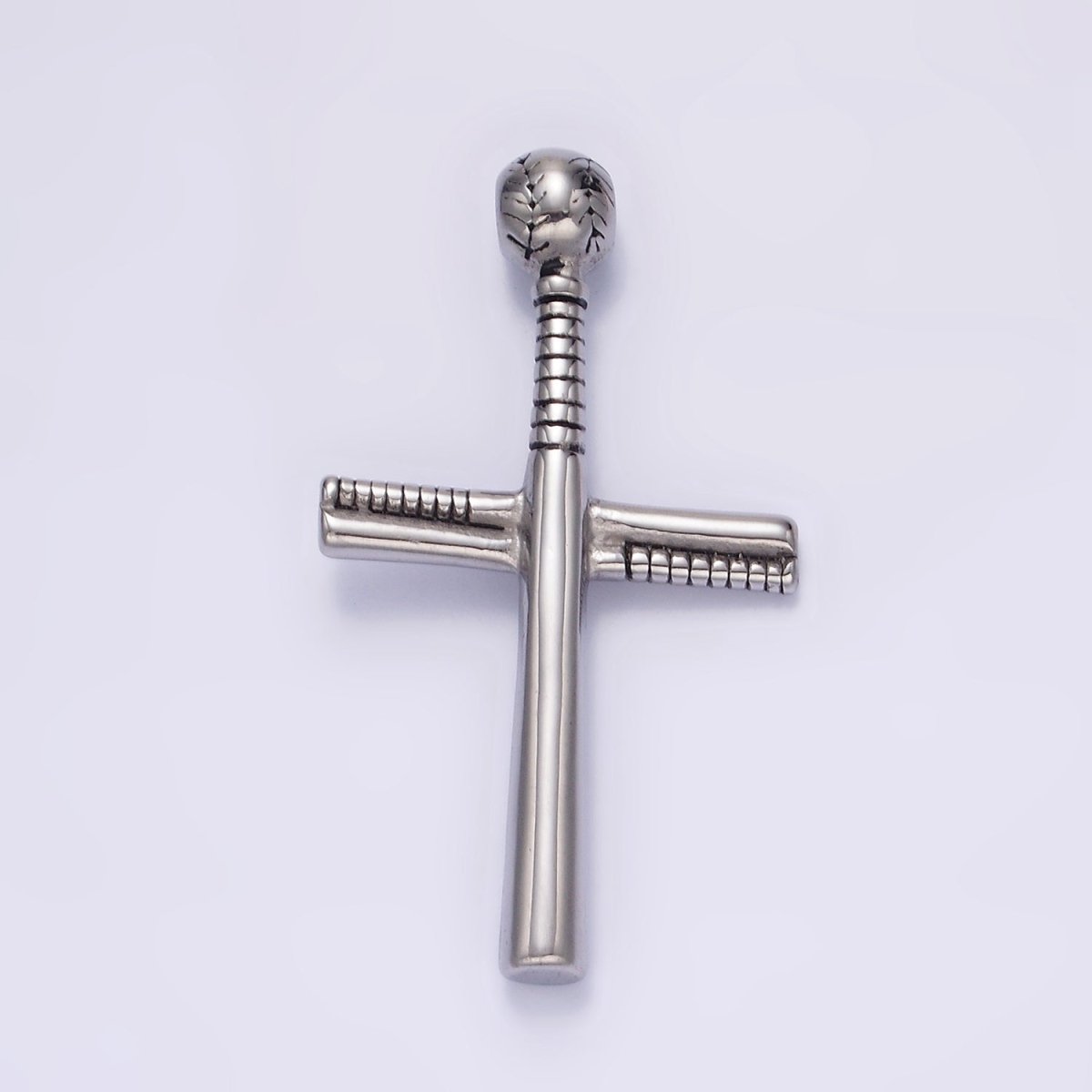 Stainless Steel 50.5mm Baseball - Themed Cross Pendant in Gold, Black, Silver | P - 732 P - 733 P - 737 - DLUXCA