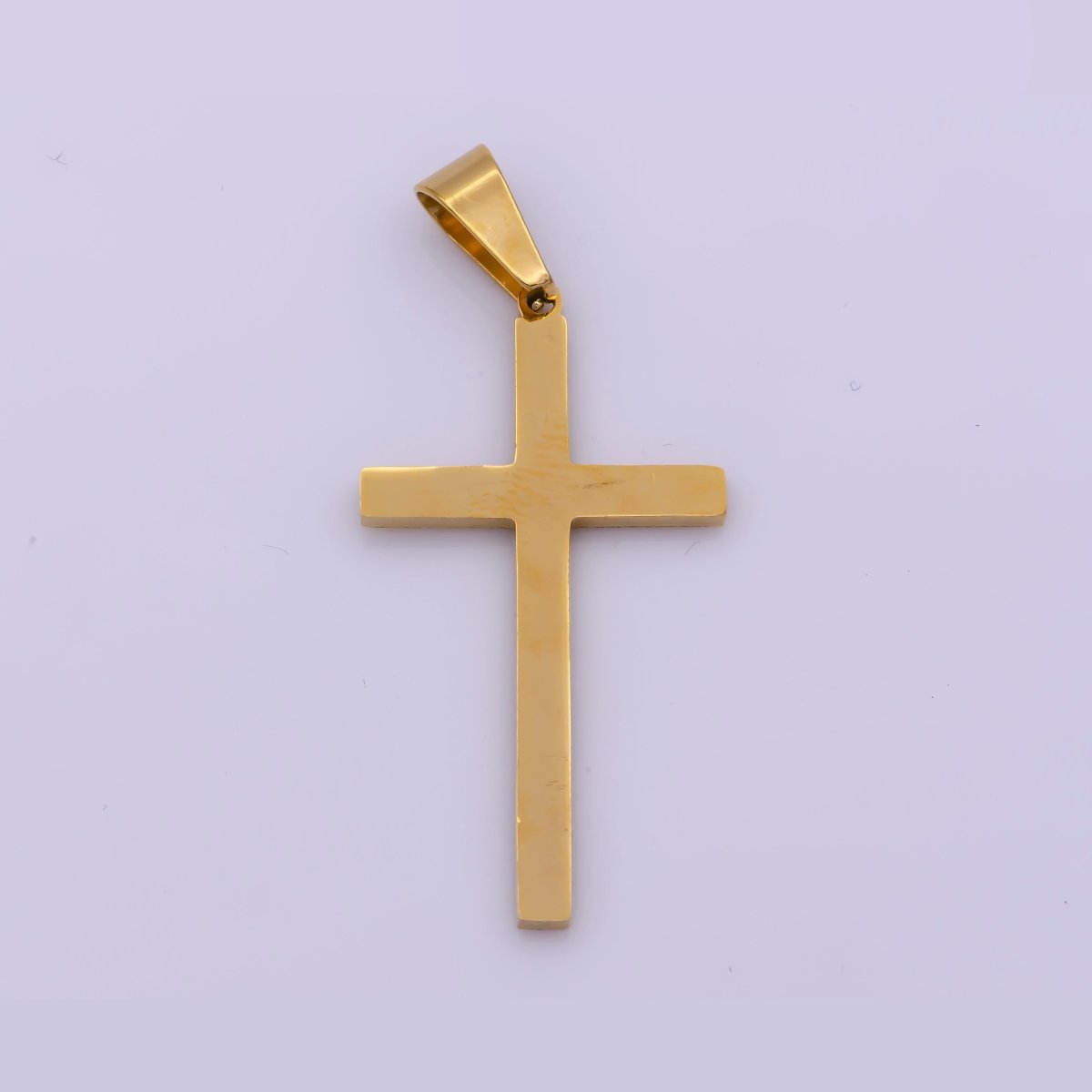 Stainless Steel 50mm Minimalist Cross Religious Pendant | P1461 - DLUXCA