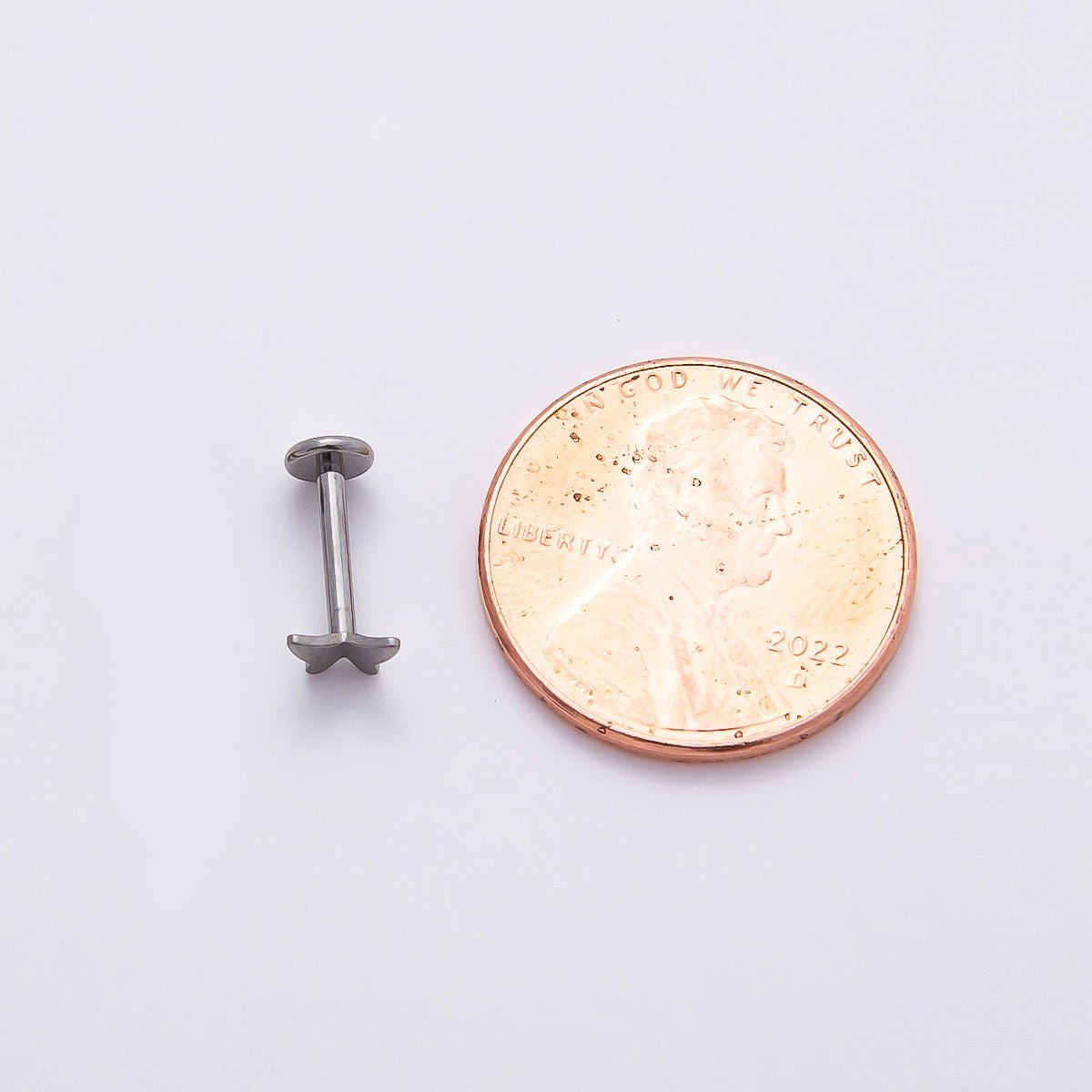 Stainless Steel 5.5mm Butterfly Single Cartilage Piercing Flat Back Stud in Gold & Silver | Findings-00196 Findings-00197 - DLUXCA