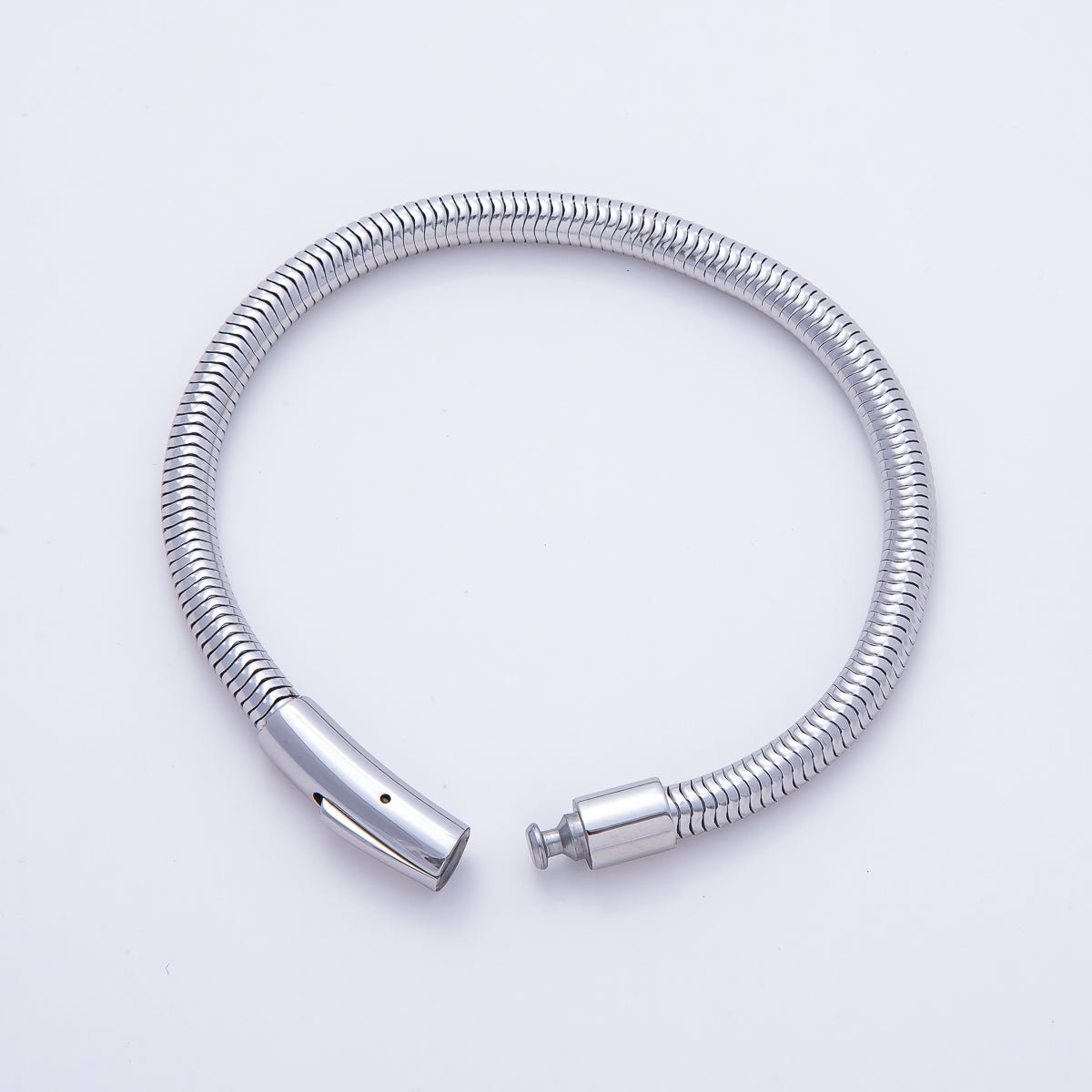 Stainless Steel 5mm Minimalist Snake Chain 8 Inch Bracelet | WA - 1378 - DLUXCA