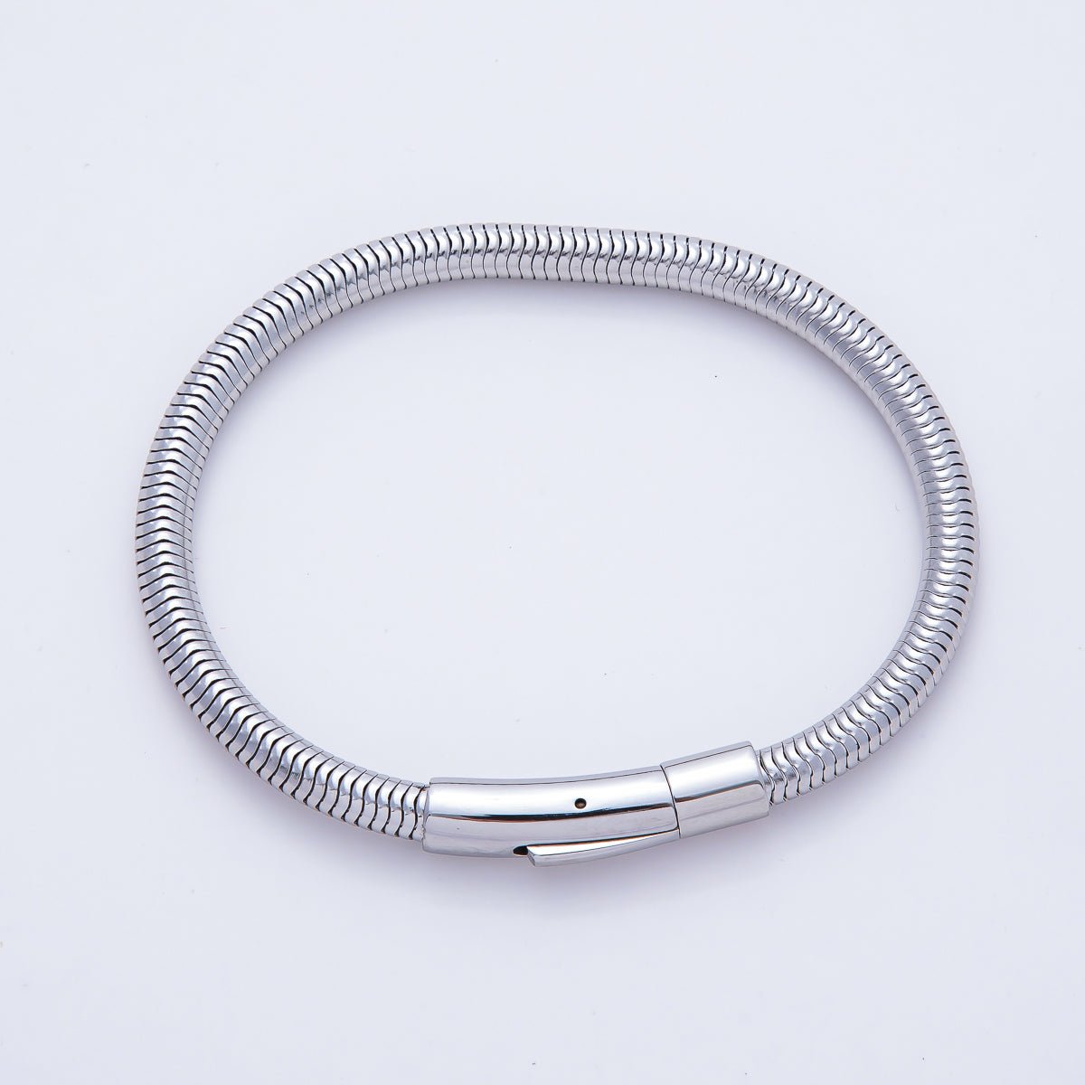Stainless Steel 5mm Minimalist Snake Chain 8 Inch Bracelet | WA - 1378 - DLUXCA