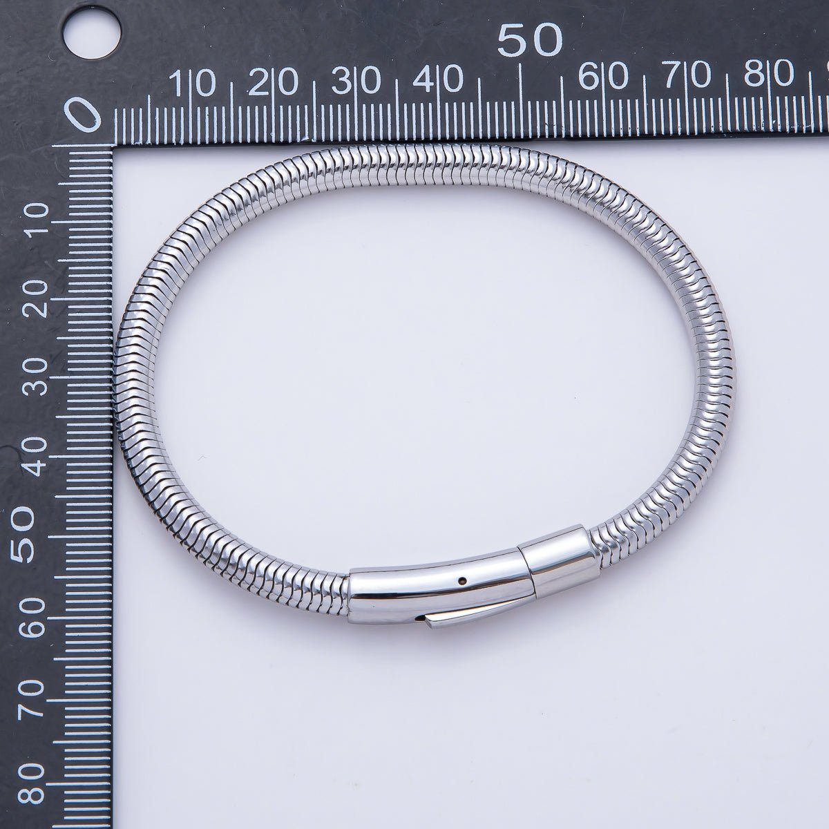 Stainless Steel 5mm Minimalist Snake Chain 8 Inch Bracelet | WA - 1378 - DLUXCA