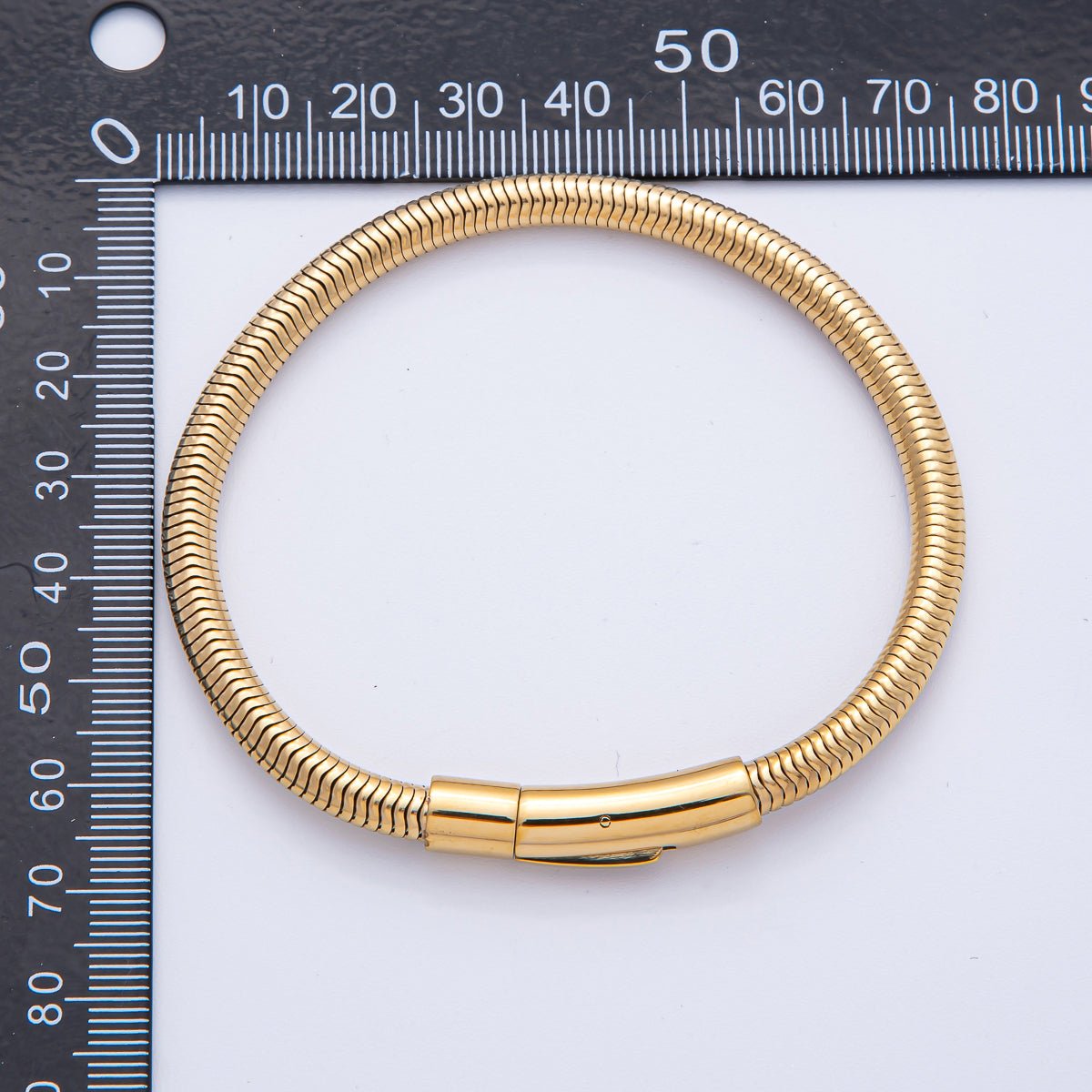Stainless Steel 5mm Minimalist Snake Chain 8 Inch Bracelet | WA - 3859 - DLUXCA