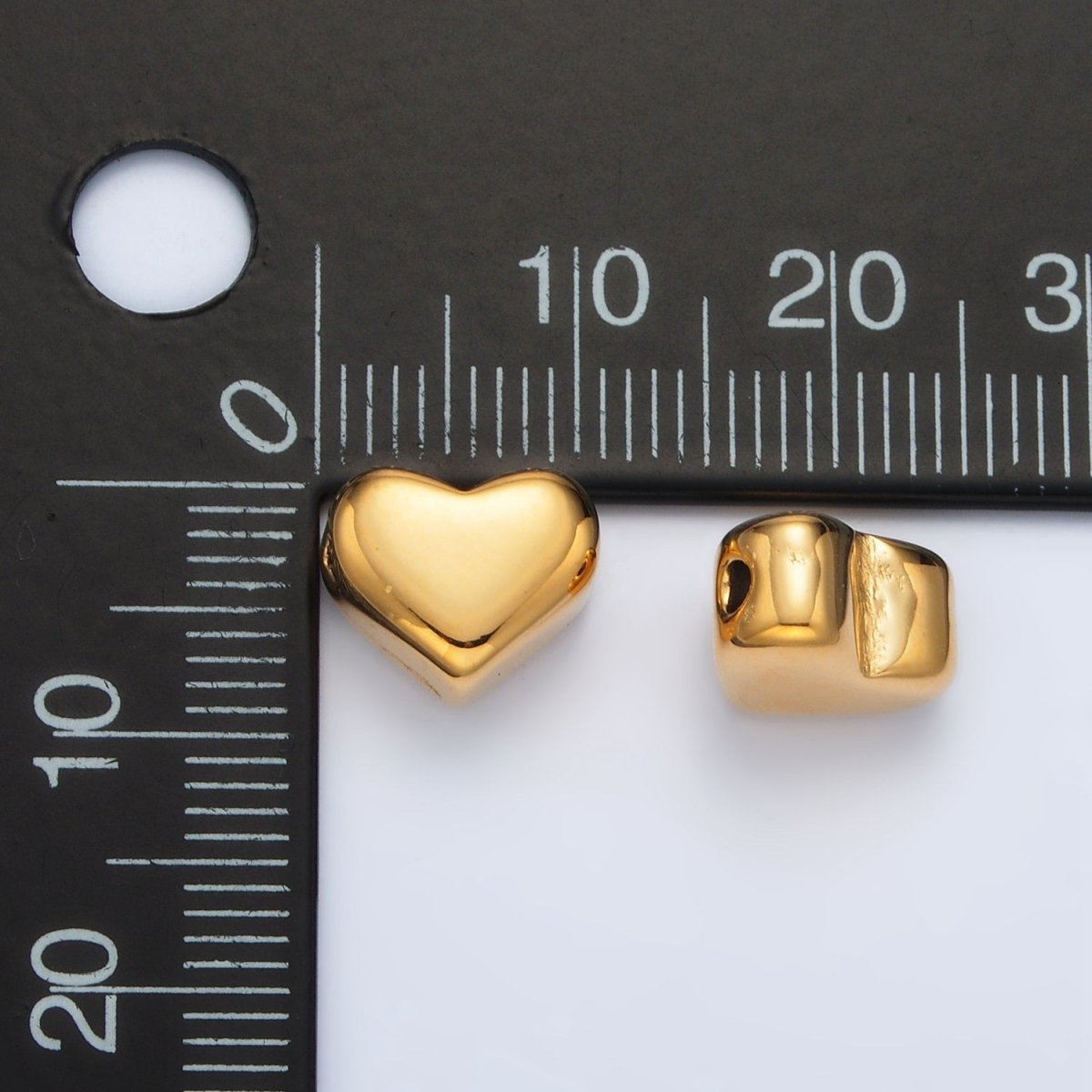 Stainless Steel 9mm Minimalist Heart Bead | B895 - DLUXCA