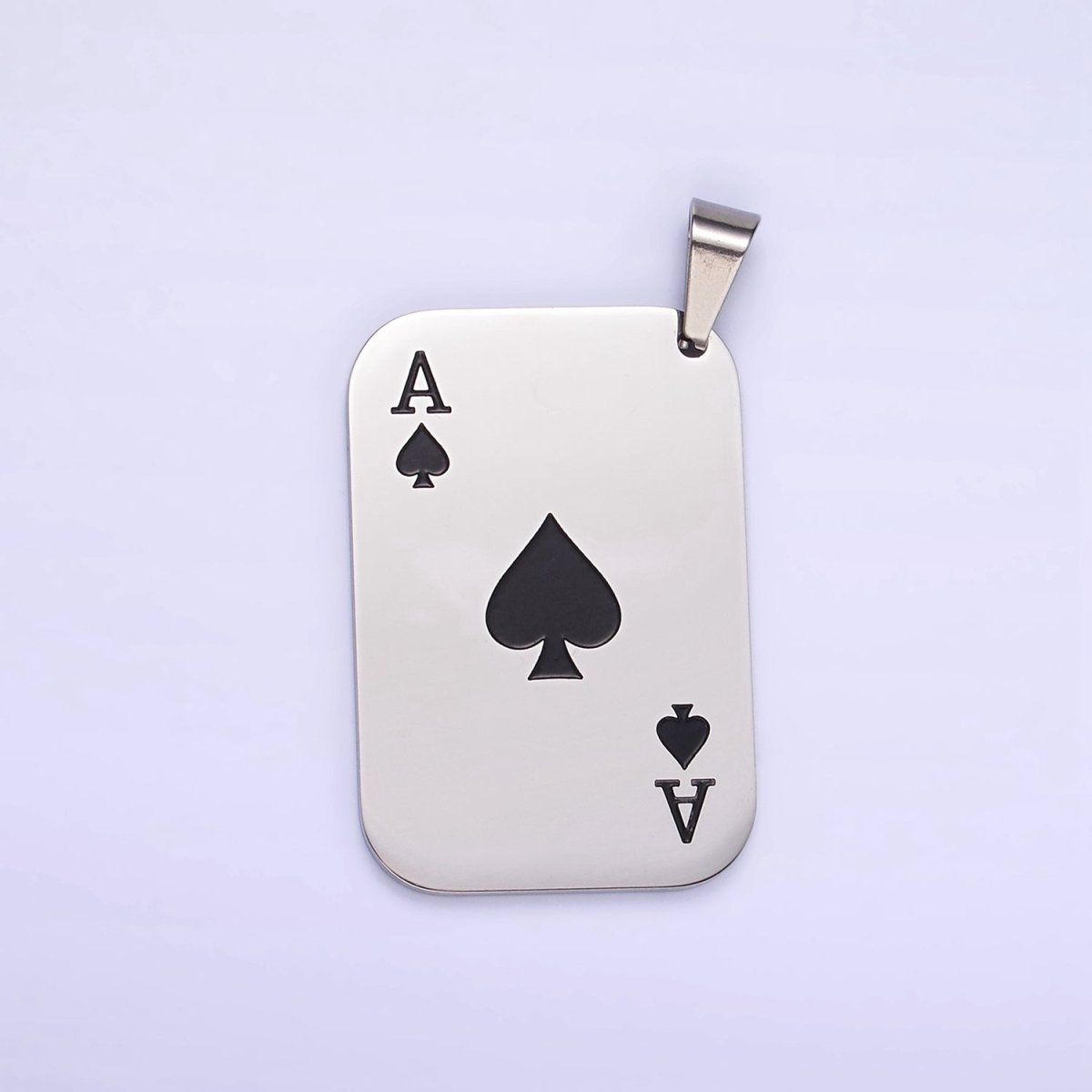 Stainless Steel Ace of Heart Pendant Ace of Skull Charm Playing Card in Gold & Silver | P1437 P1438 - DLUXCA
