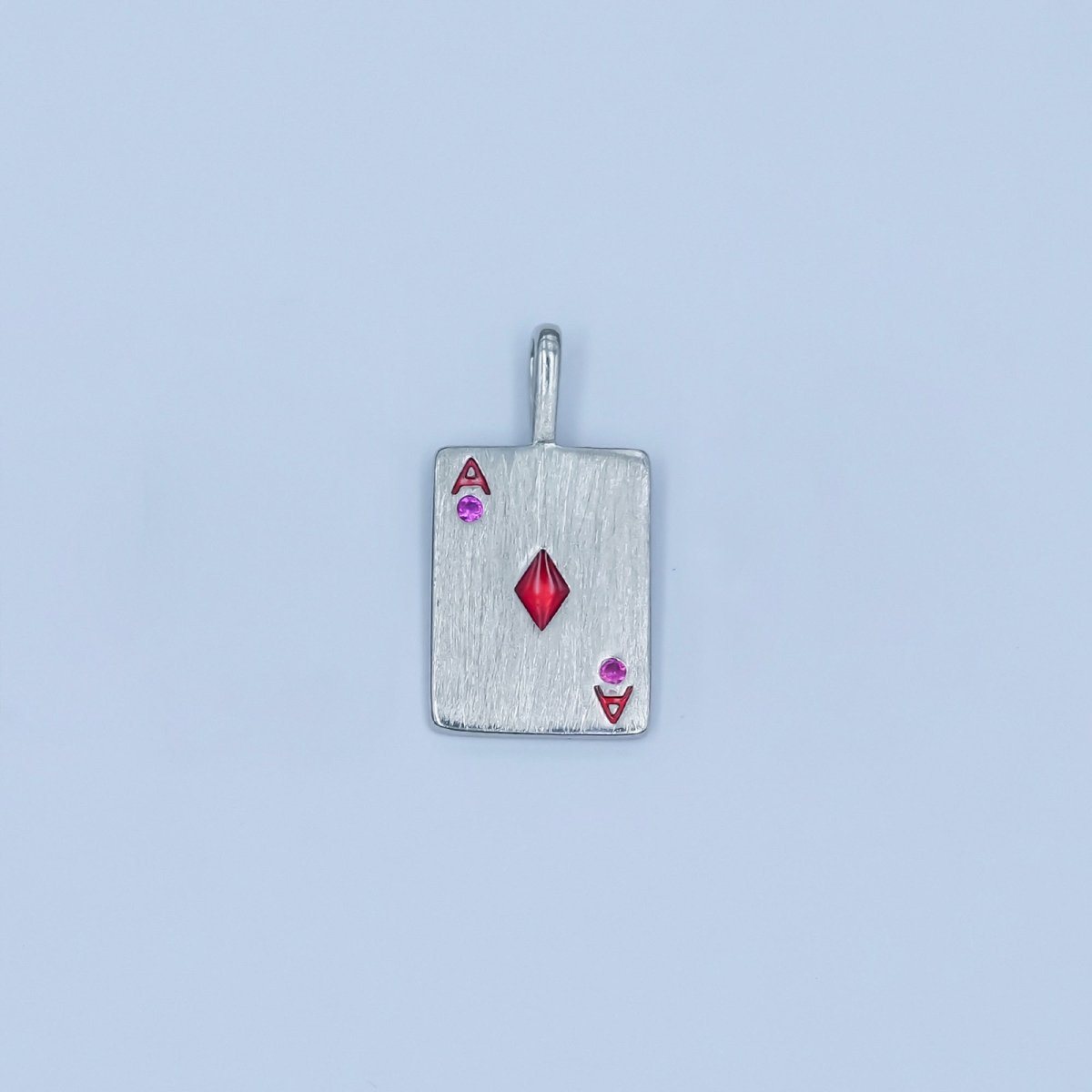 Stainless Steel Ace Playing Card CZ Pendant in Gold & Silver | AA1449 - AA1452 - DLUXCA