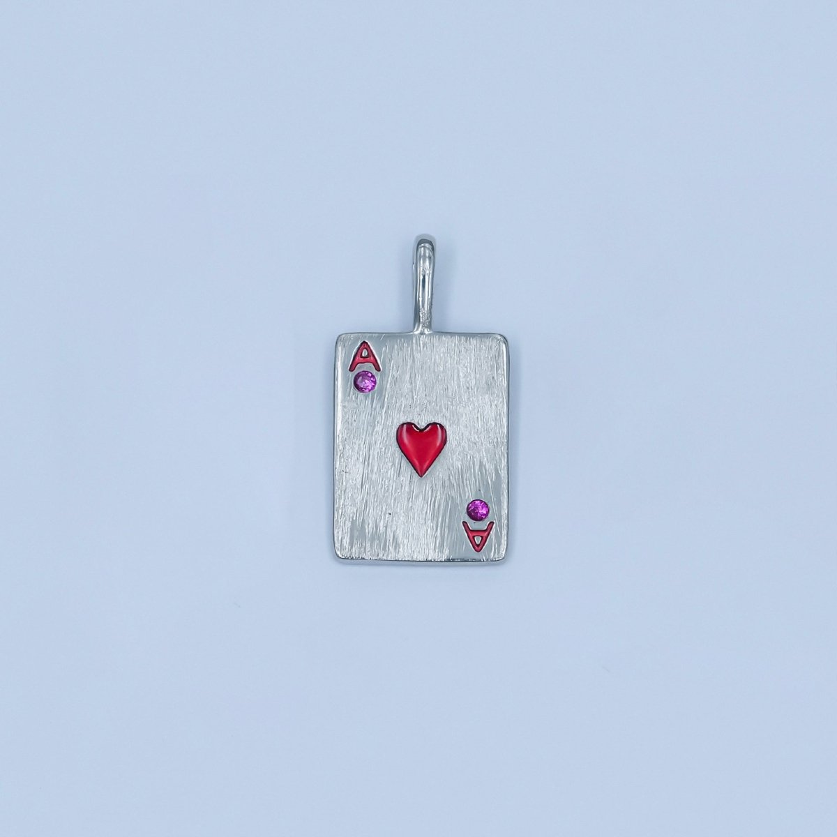 Stainless Steel Ace Playing Card CZ Pendant in Gold & Silver | AA1449 - AA1452 - DLUXCA