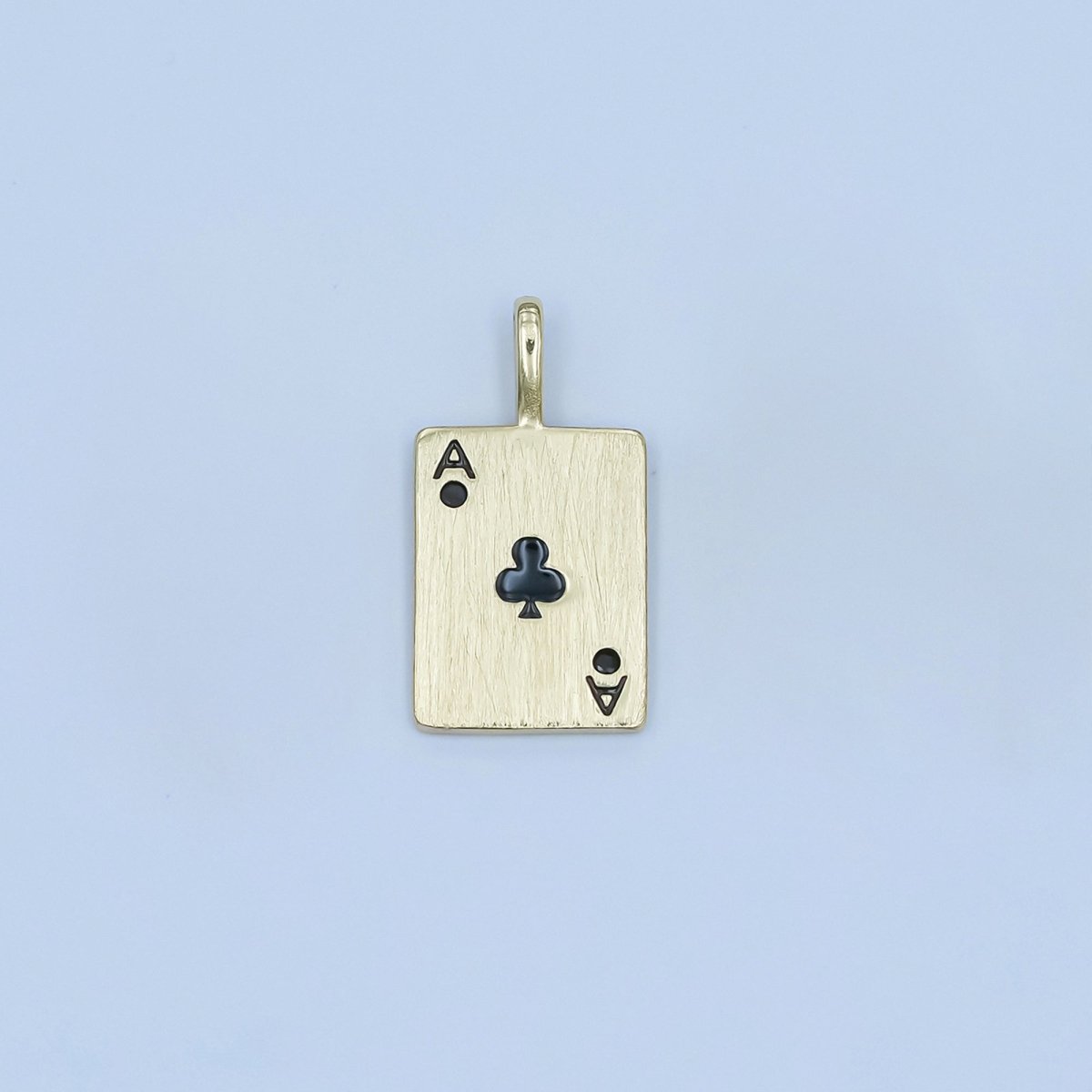 Stainless Steel Ace Playing Card CZ Pendant in Gold & Silver | AA1449 - AA1452 - DLUXCA