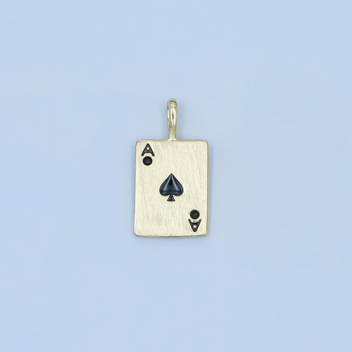 Stainless Steel Ace Playing Card CZ Pendant in Gold & Silver | AA1449 - AA1452 - DLUXCA