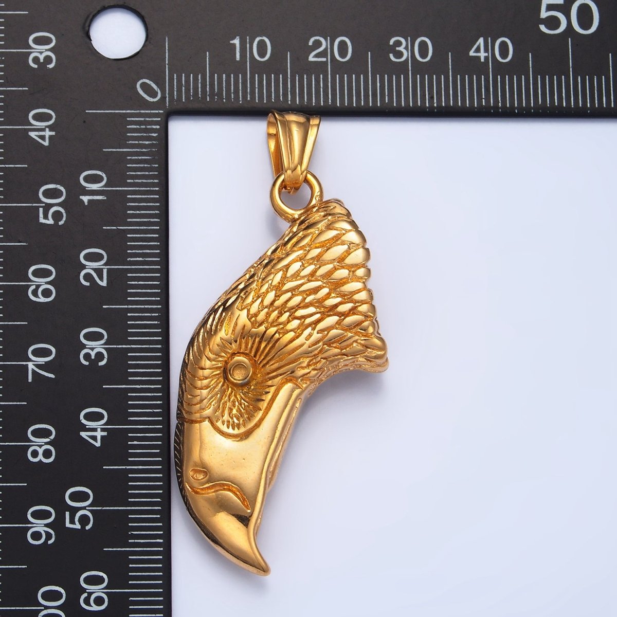 Stainless Steel Bald Eagle Head Bird Animal Pendant | P - 1489 - DLUXCA