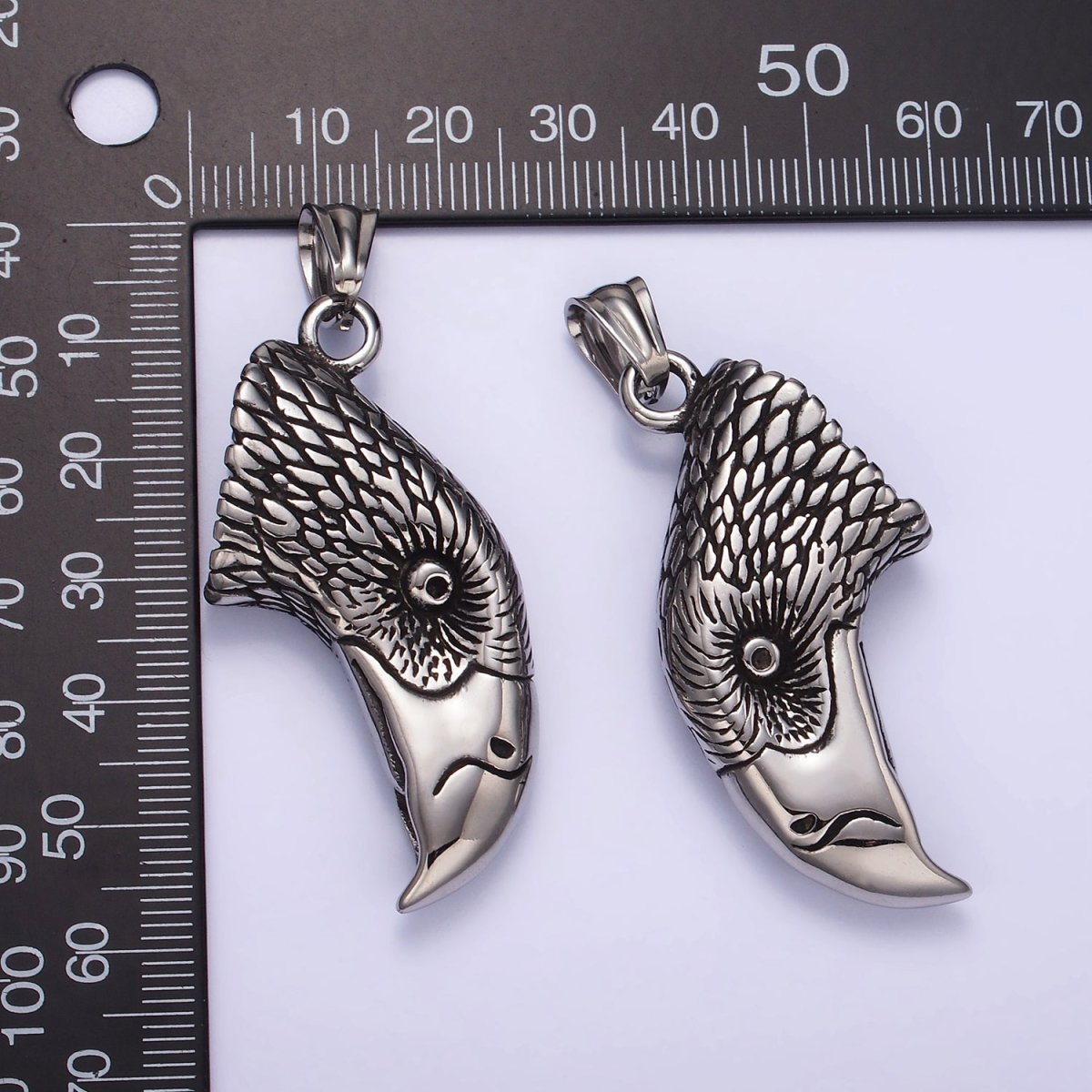 Stainless Steel Bald Eagle Head Charms Pendant Bird Charm | P1450 - DLUXCA