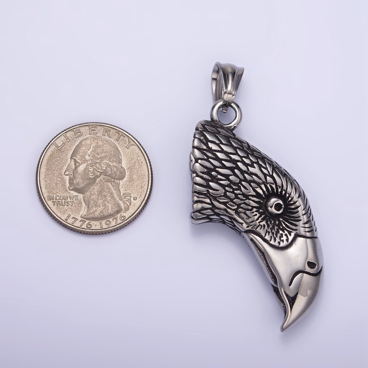 Stainless Steel Bald Eagle Head Charms Pendant Bird Charm | P1450 - DLUXCA