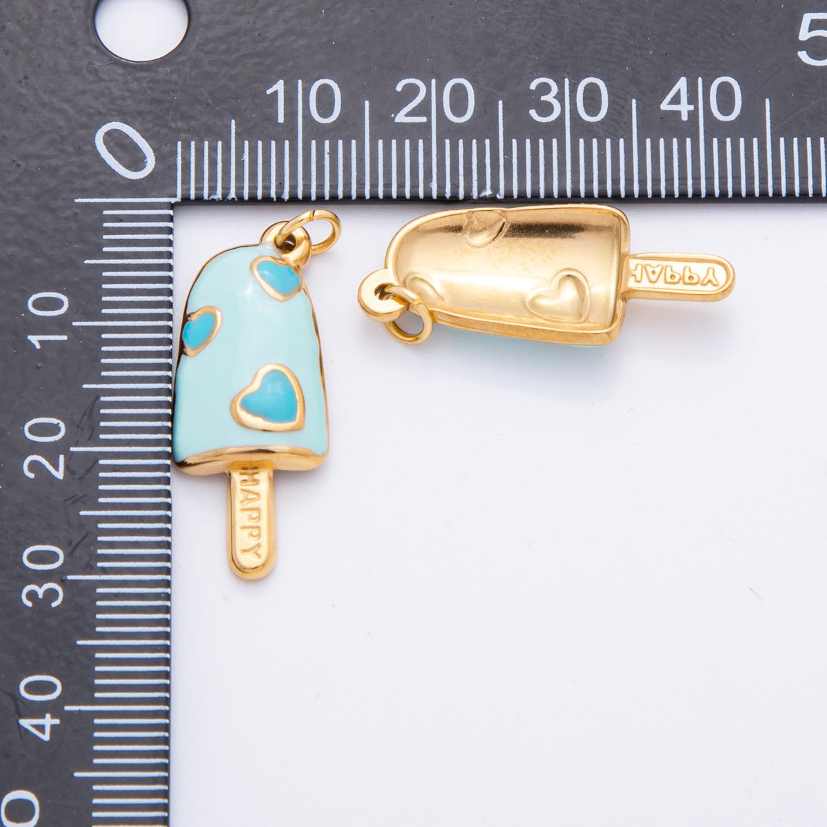 Stainless Steel Blue, Pink, Purple, Multicolor Enamel Popsicle Ice Cream Charm | J448 J452 - DLUXCA