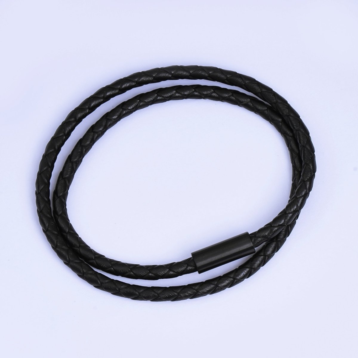 Stainless Steel Braided Leather Cord Bracelet in Orange, Blue, Brown, Black for Men Jewelry | WA1018 - WA1236 - DLUXCA