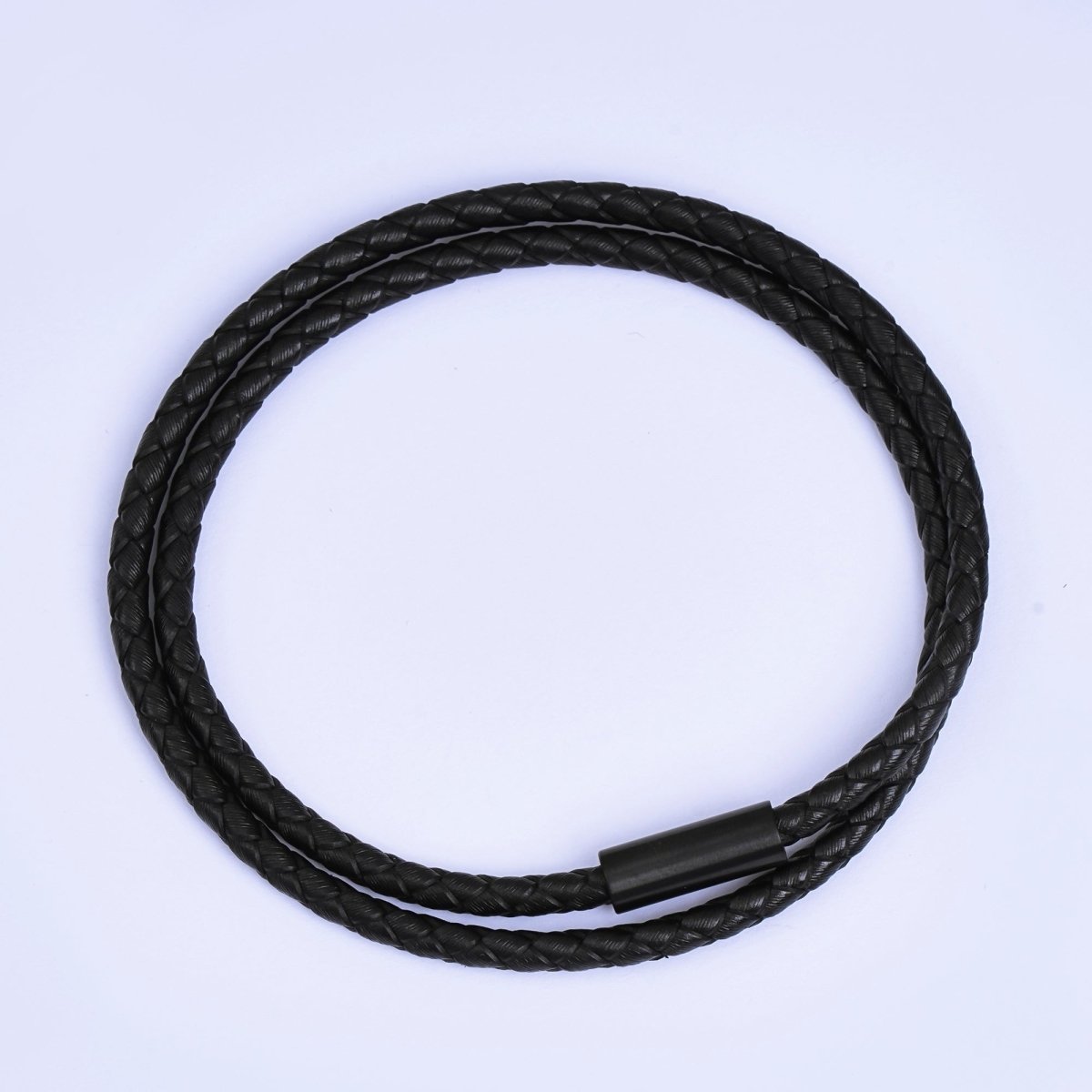 Stainless Steel Braided Leather Cord Bracelet in Orange, Blue, Brown, Black for Men Jewelry | WA1018 - WA1236 - DLUXCA