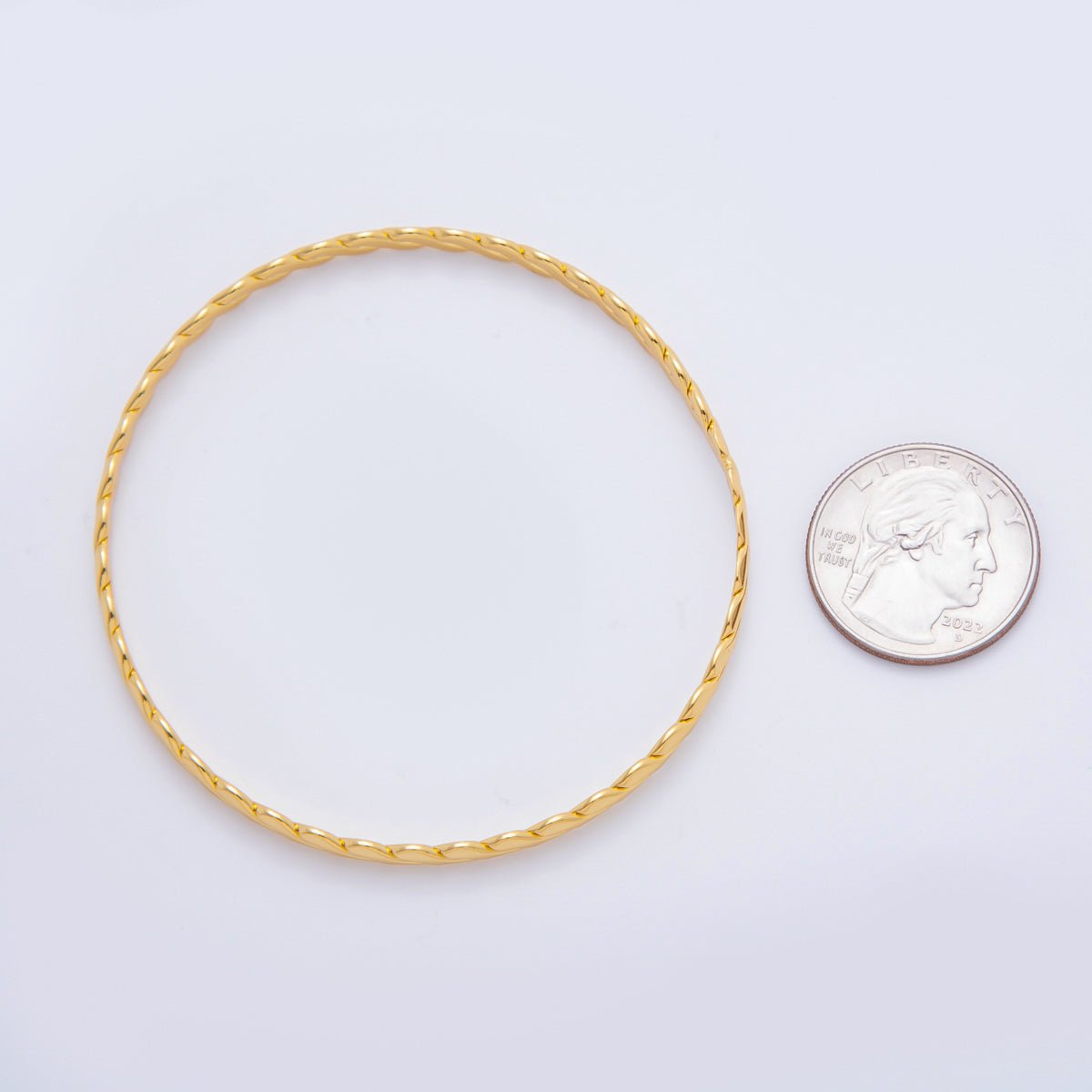 Stainless Steel Braided Weave Round Bangle Bracelet | WA - 3467 - DLUXCA