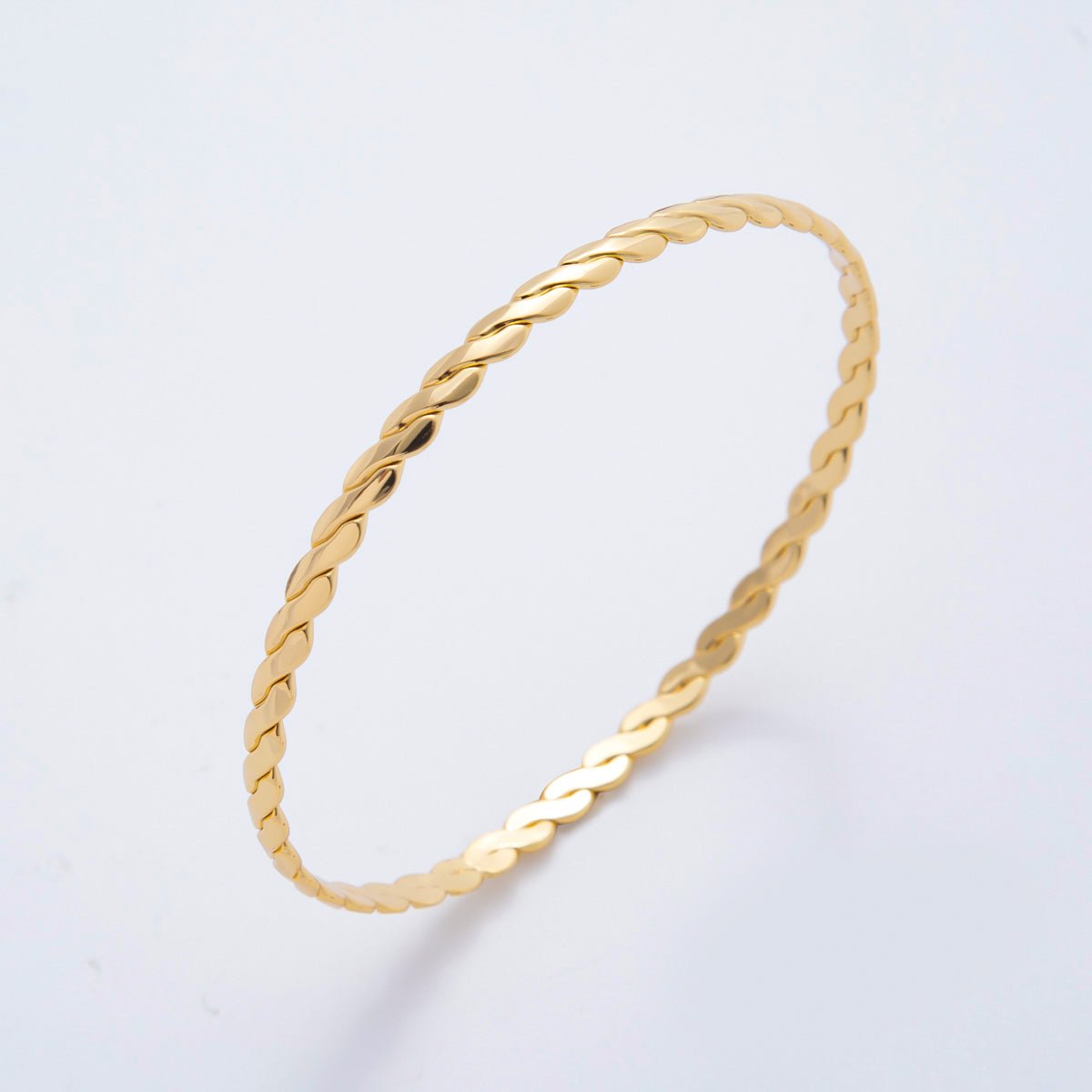 Stainless Steel Braided Weave Round Bangle Bracelet | WA - 3467 - DLUXCA