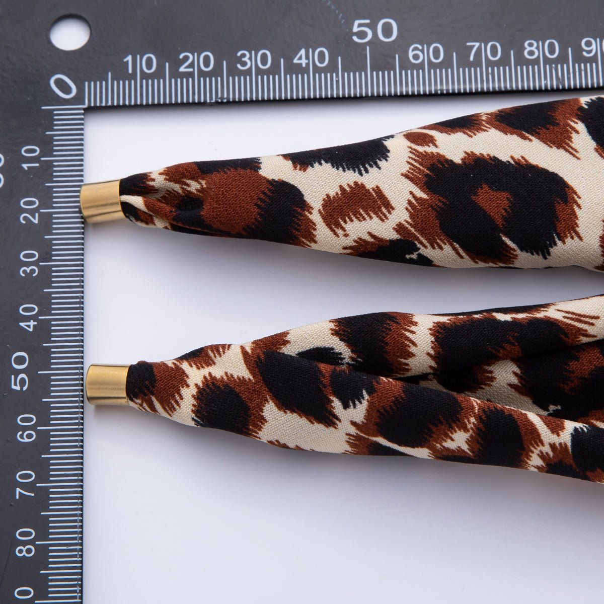 Stainless Steel Brown Black Cheetah Leopard Print Soft Faux Silk Bandana Scarf Necklace | WA - 976 ~ WA - 987 - DLUXCA