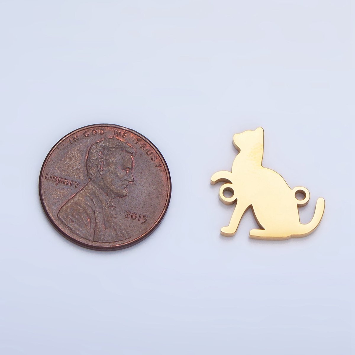 Stainless Steel Cat Kitten Pet Animal Connector in Gold & Silver | F281 - DLUXCA