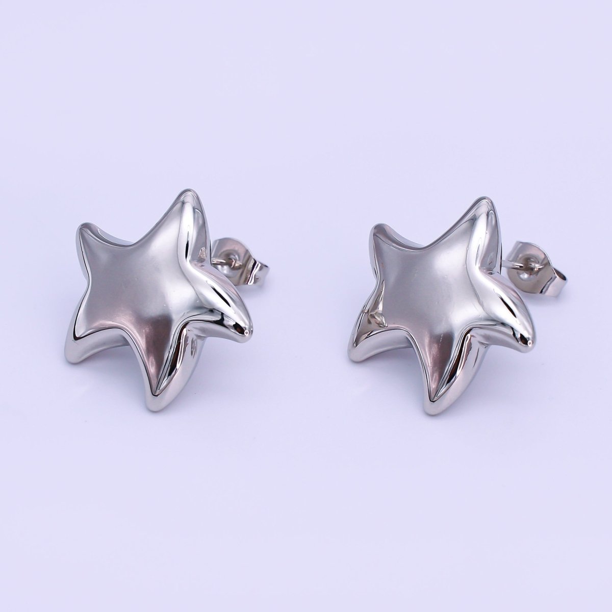 Stainless Steel Celestial Star Stud Earrings in Gold & Silver | AJ012 AJ013 - DLUXCA