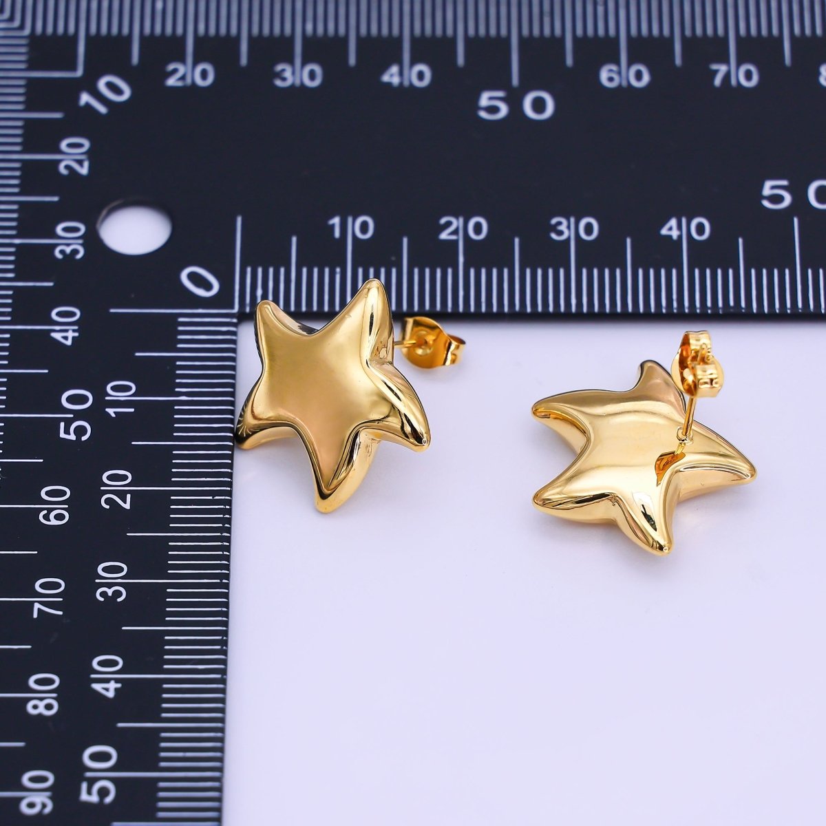 Stainless Steel Celestial Star Stud Earrings in Gold & Silver | AJ012 AJ013 - DLUXCA