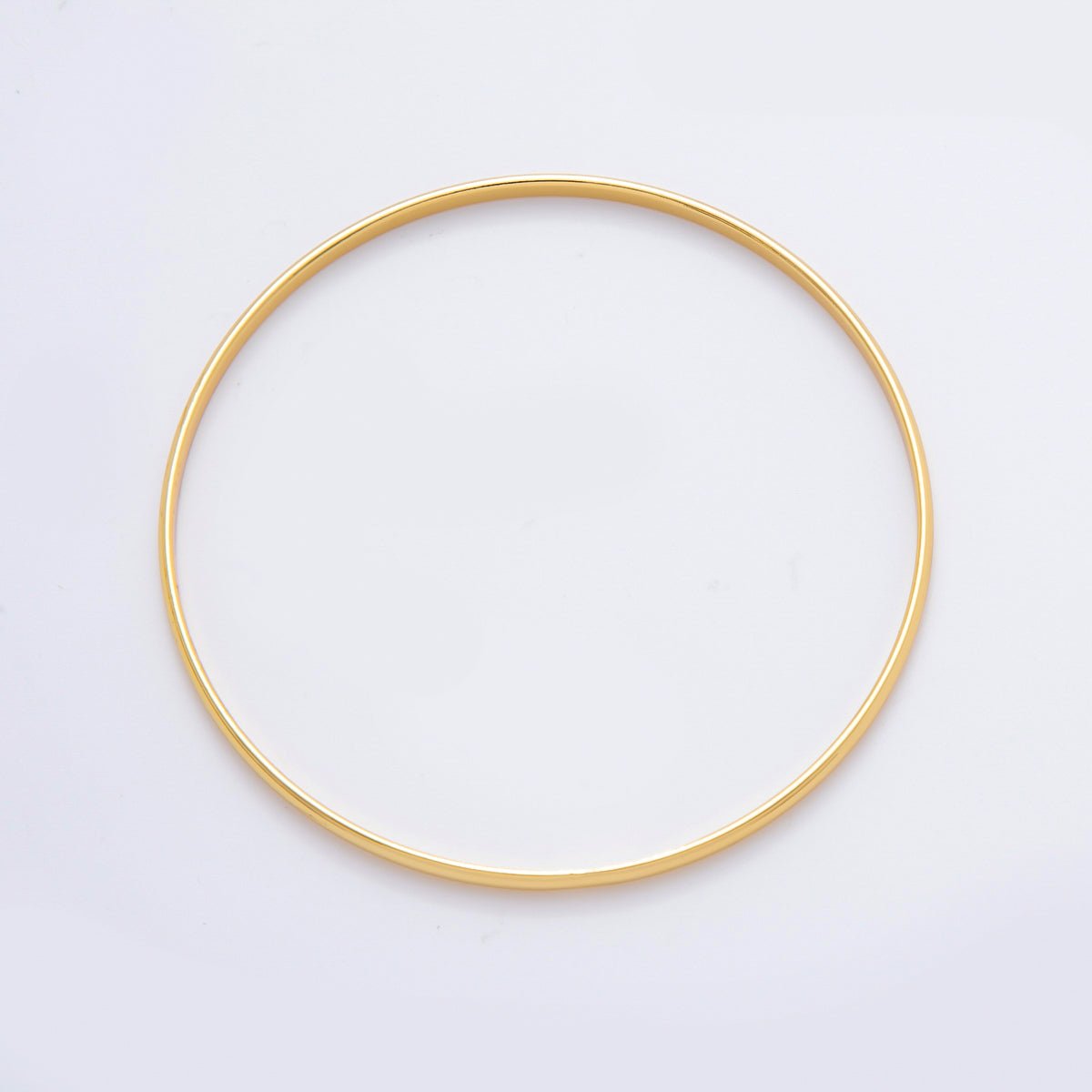 Stainless Steel Clean Classic Circle Round Bangle Bracelet | WA - 3470 - DLUXCA
