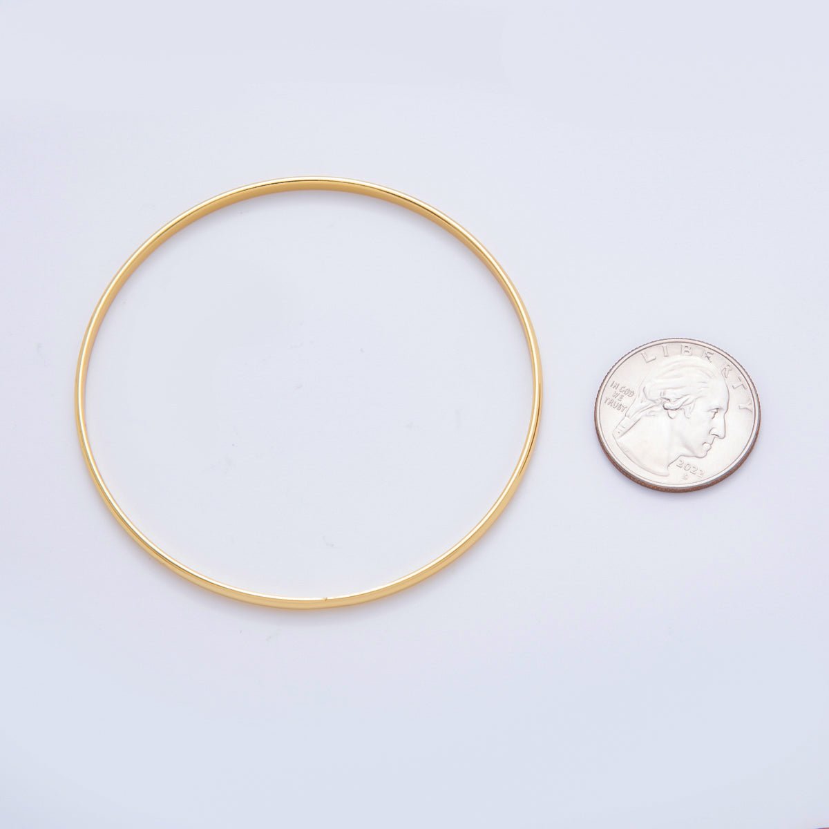 Stainless Steel Clean Classic Circle Round Bangle Bracelet | WA - 3470 - DLUXCA