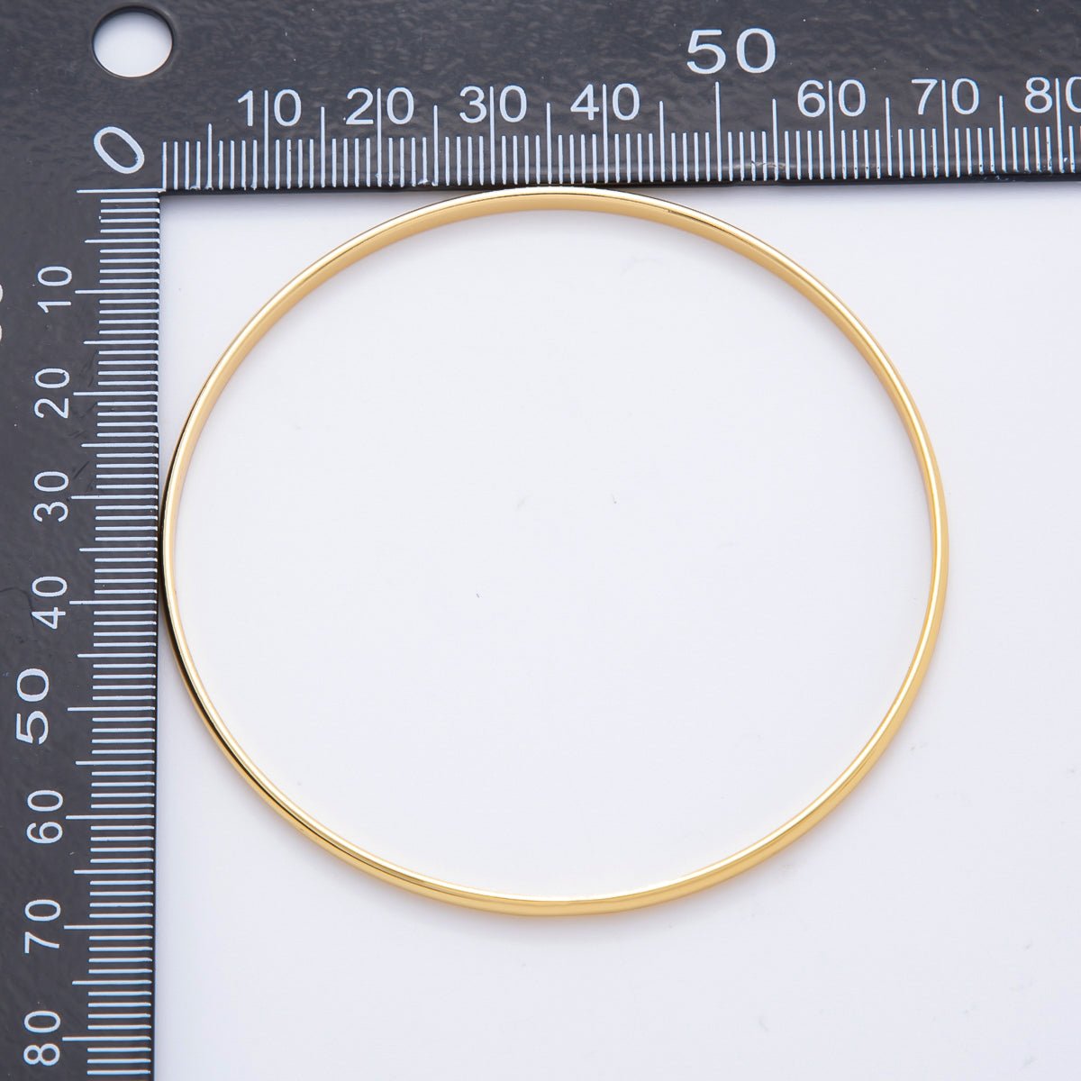 Stainless Steel Clean Classic Circle Round Bangle Bracelet | WA - 3470 - DLUXCA