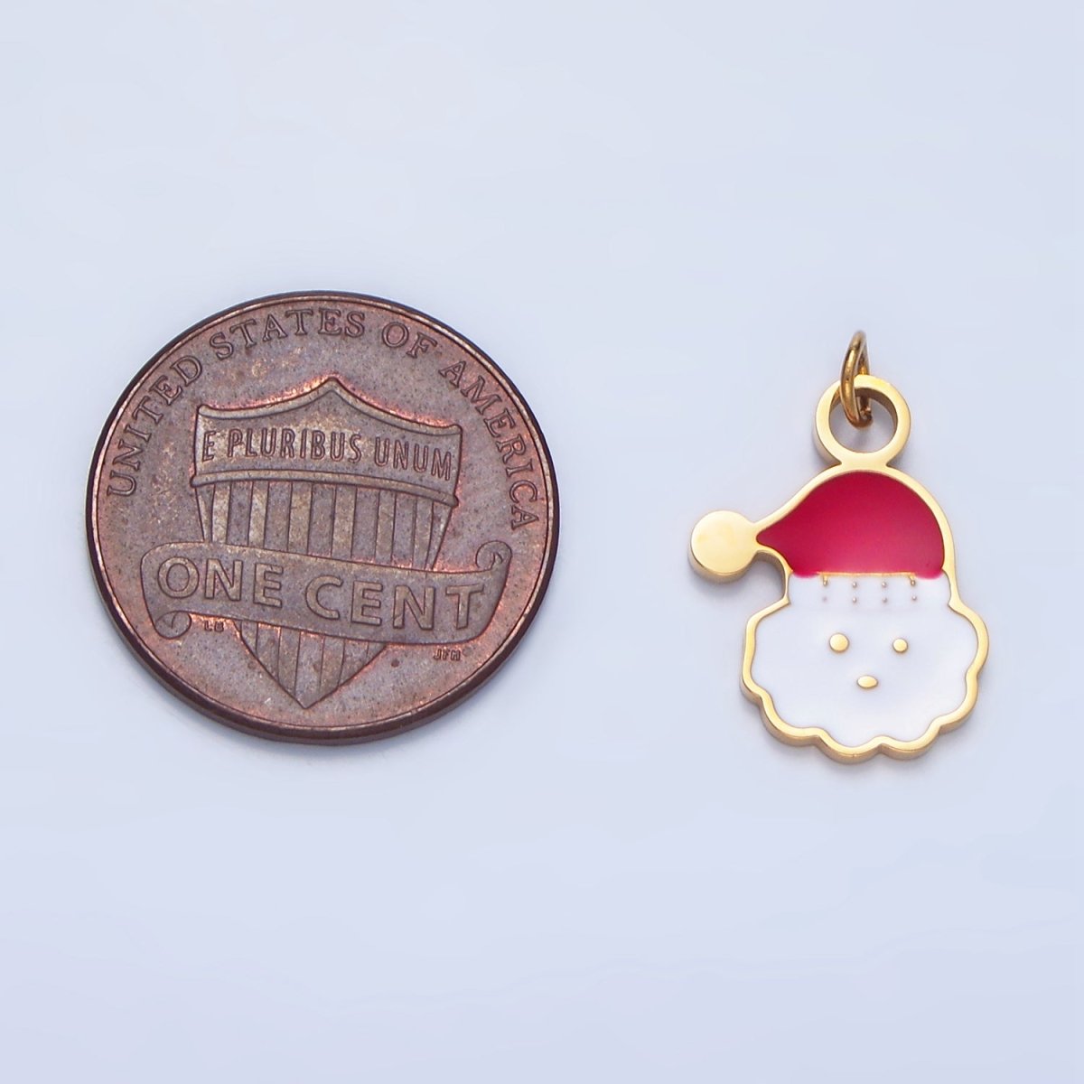 Stainless Steel Cloud Snowy Santa Clause Enamel Christmas Holiday Charm | P1297 P1370 - DLUXCA