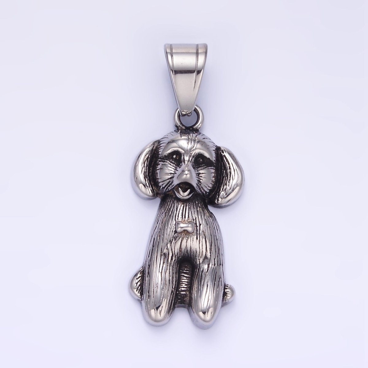 Stainless Steel Cocker Spaniel Pet Dog Minimalist in Gold & Oxidized Silver | P1460 - DLUXCA