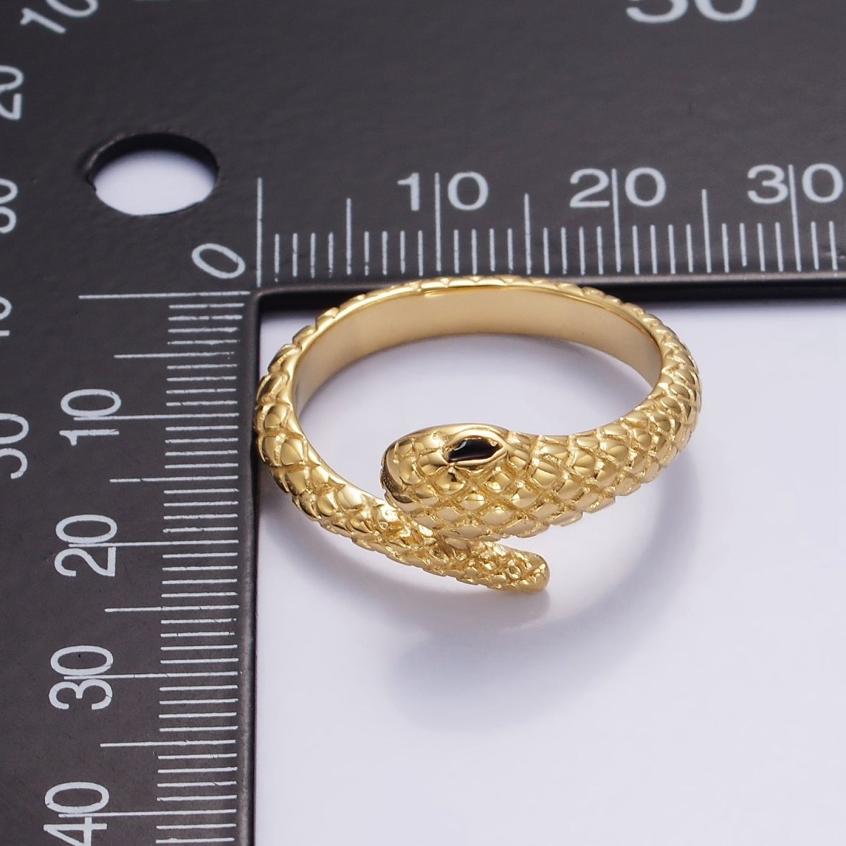 Stainless Steel CZ Scaled Snake Wrap Ring | R405 R406 - DLUXCA